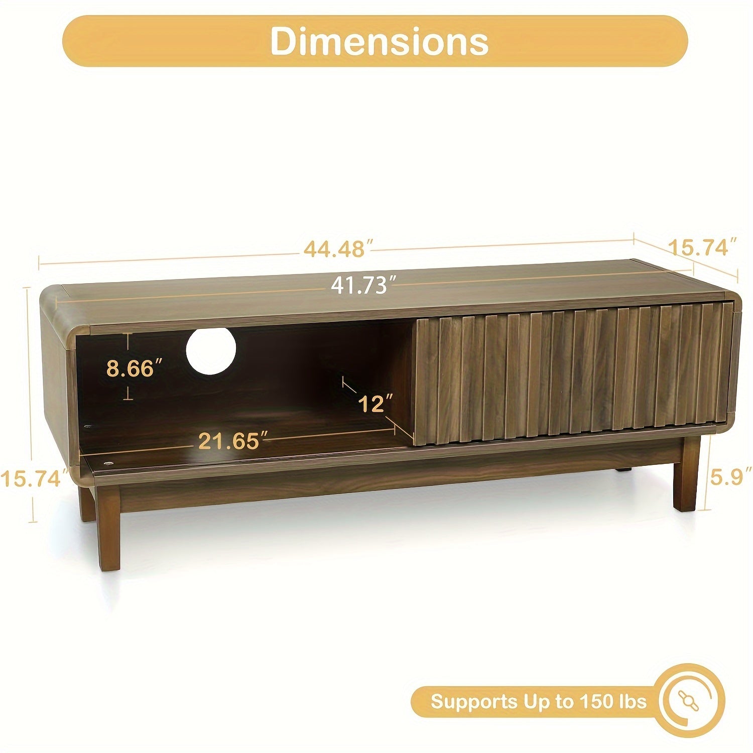 Mid-Century Modern TV Stand For 55" TV