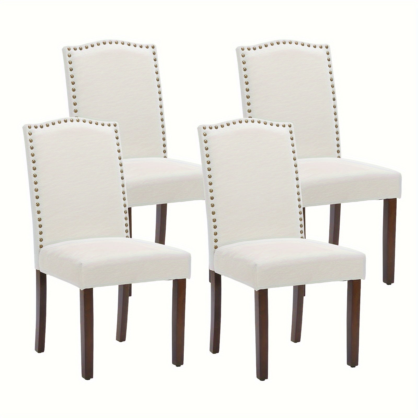 Dining Chairs, Parsons Dining Chairs Upholstered Fabric/PU Leather Kitchen Side Chairs With Nailhead Trim For Kitchen Dining Room Living Room