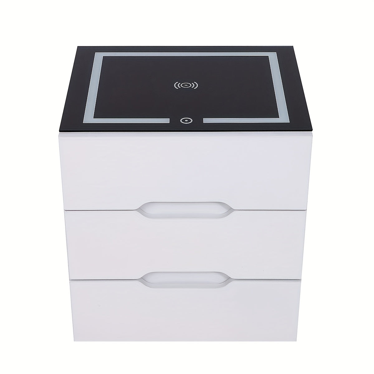 3-Drawer Bedside Cabinet Bedside Cabinet with 3 Drawers Bedroom Side Table Modern Side Table Black - White - Nightstand