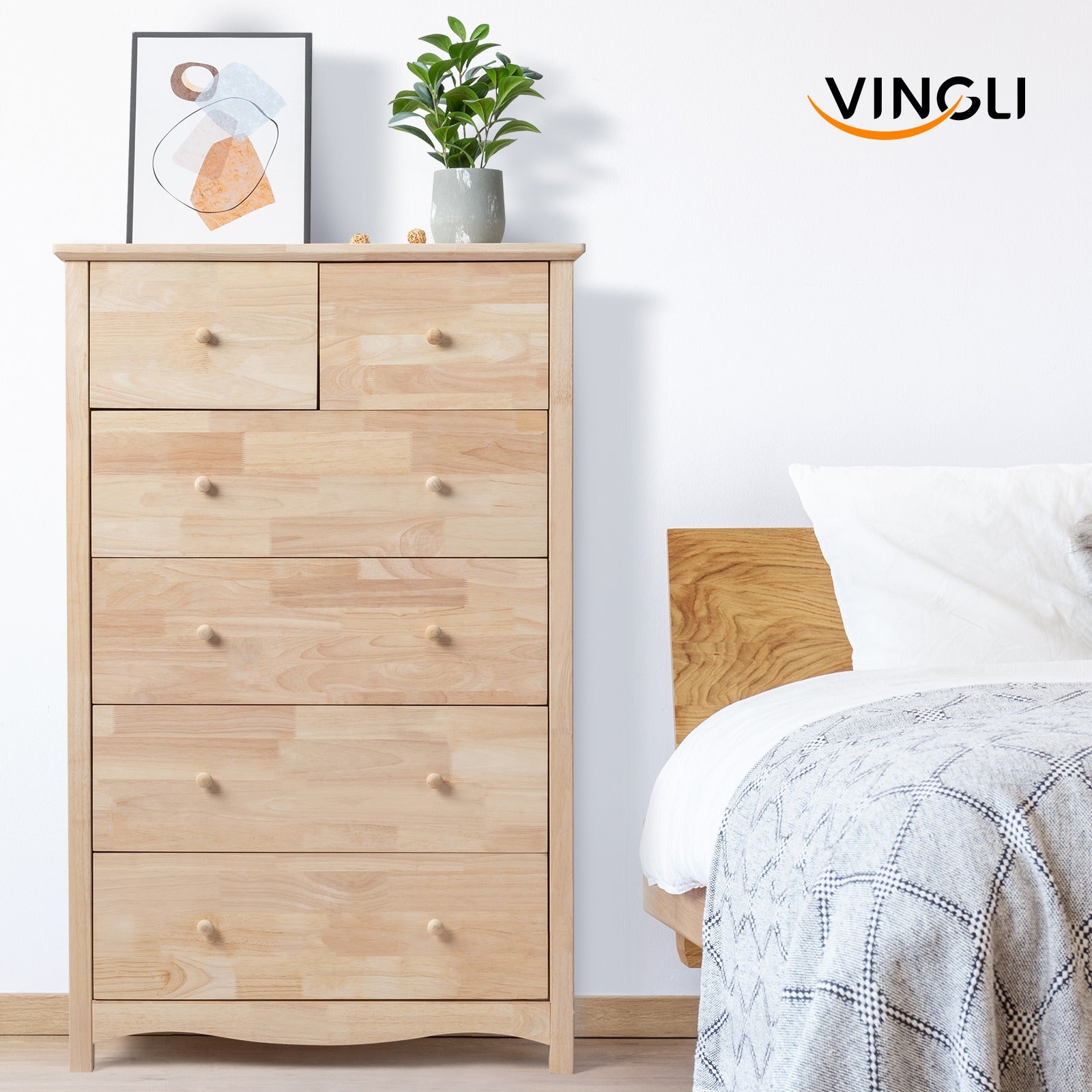 3/6 Drawer Dresser Natural Solid Wood Dresser Color DIY Upgraged Rustic Farmhouse Tall Dresser with Spacious Storage