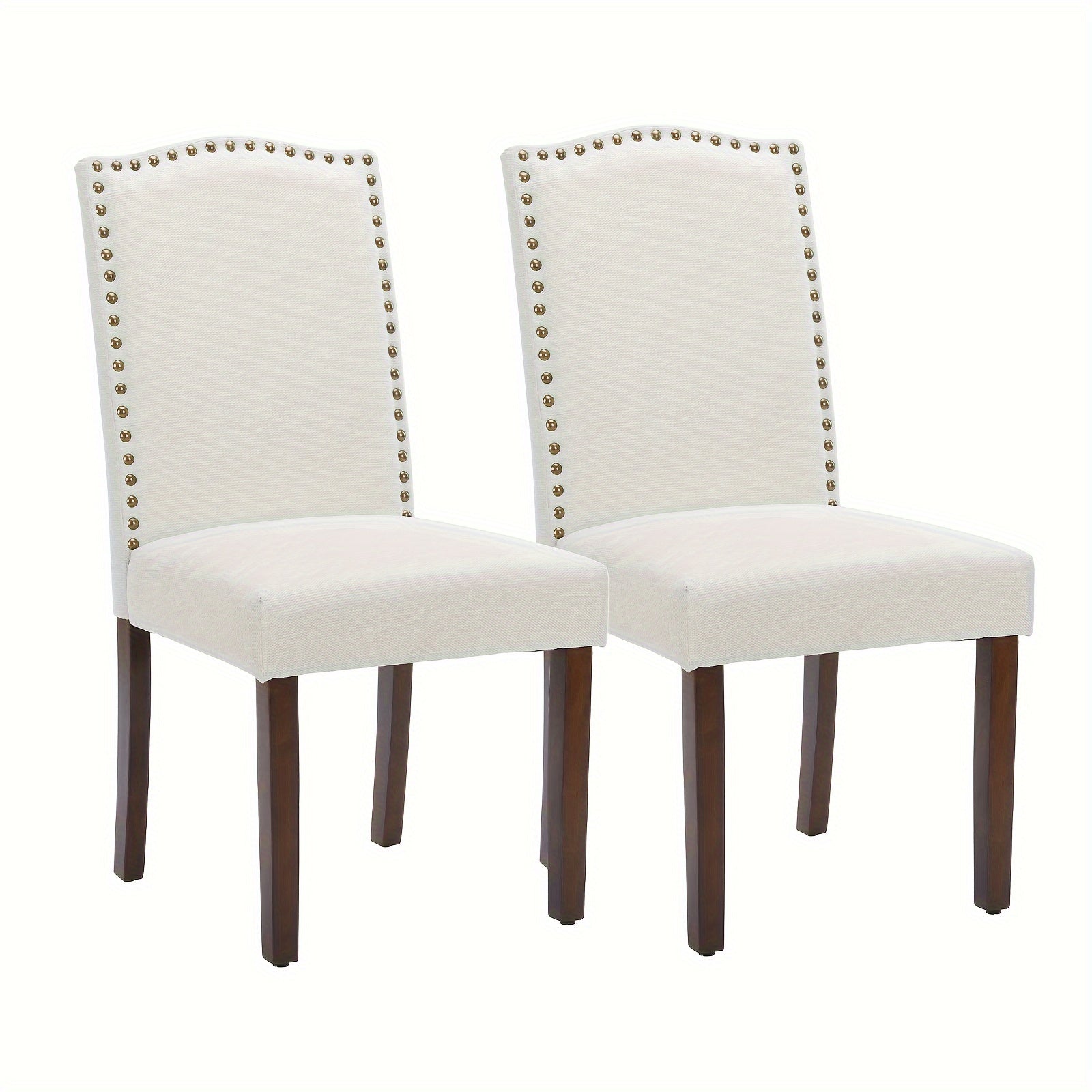 Dining Chairs, Parsons Dining Chairs Upholstered Fabric/PU Leather Kitchen Side Chairs With Nailhead Trim For Kitchen Dining Room Living Room