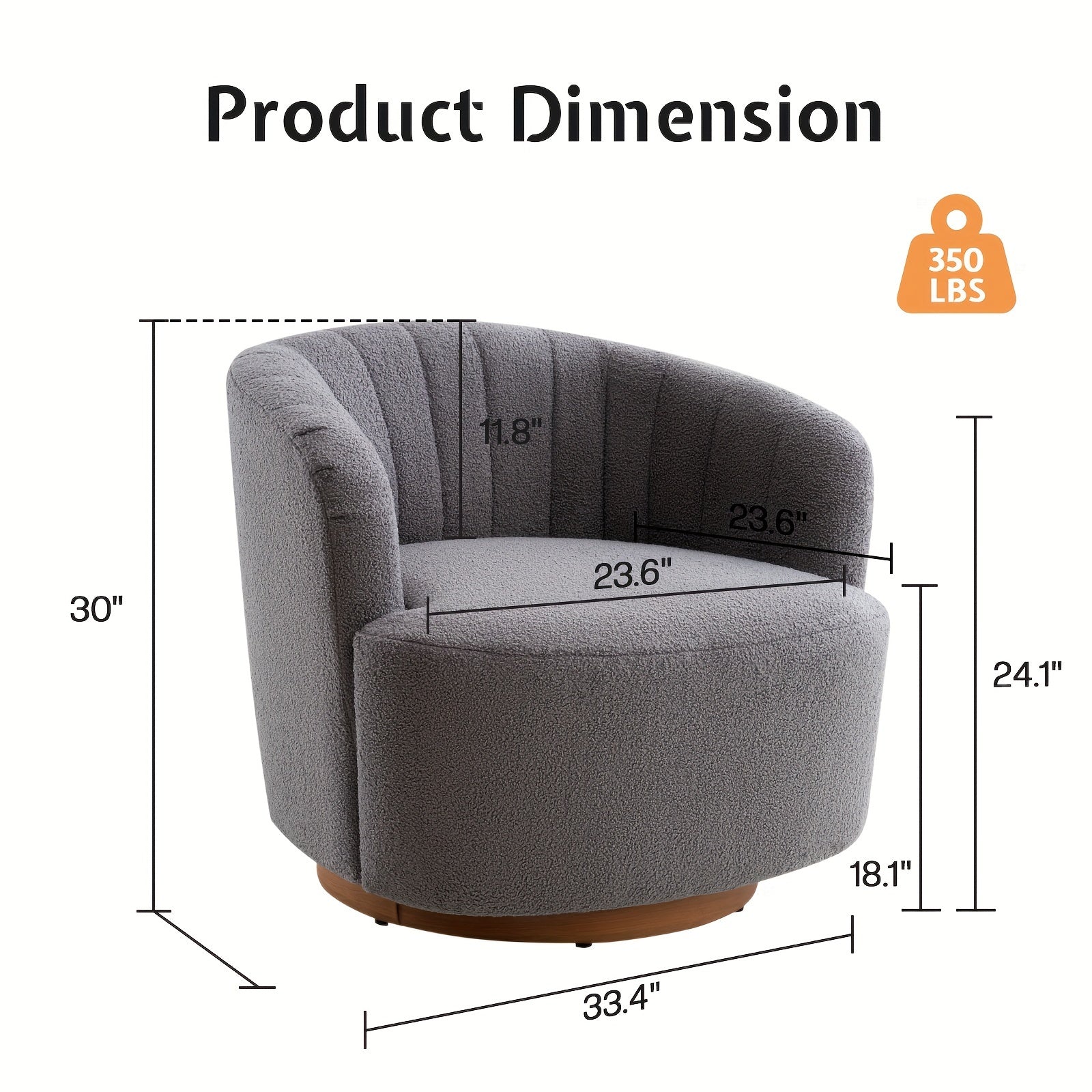 Modern Swivel Accent Barrel Chair - Comfortable 360° Rotating Chair For Lounge & Bedrooms, Boucle Upholstered, Perfect Vanity Or Reading Armchair