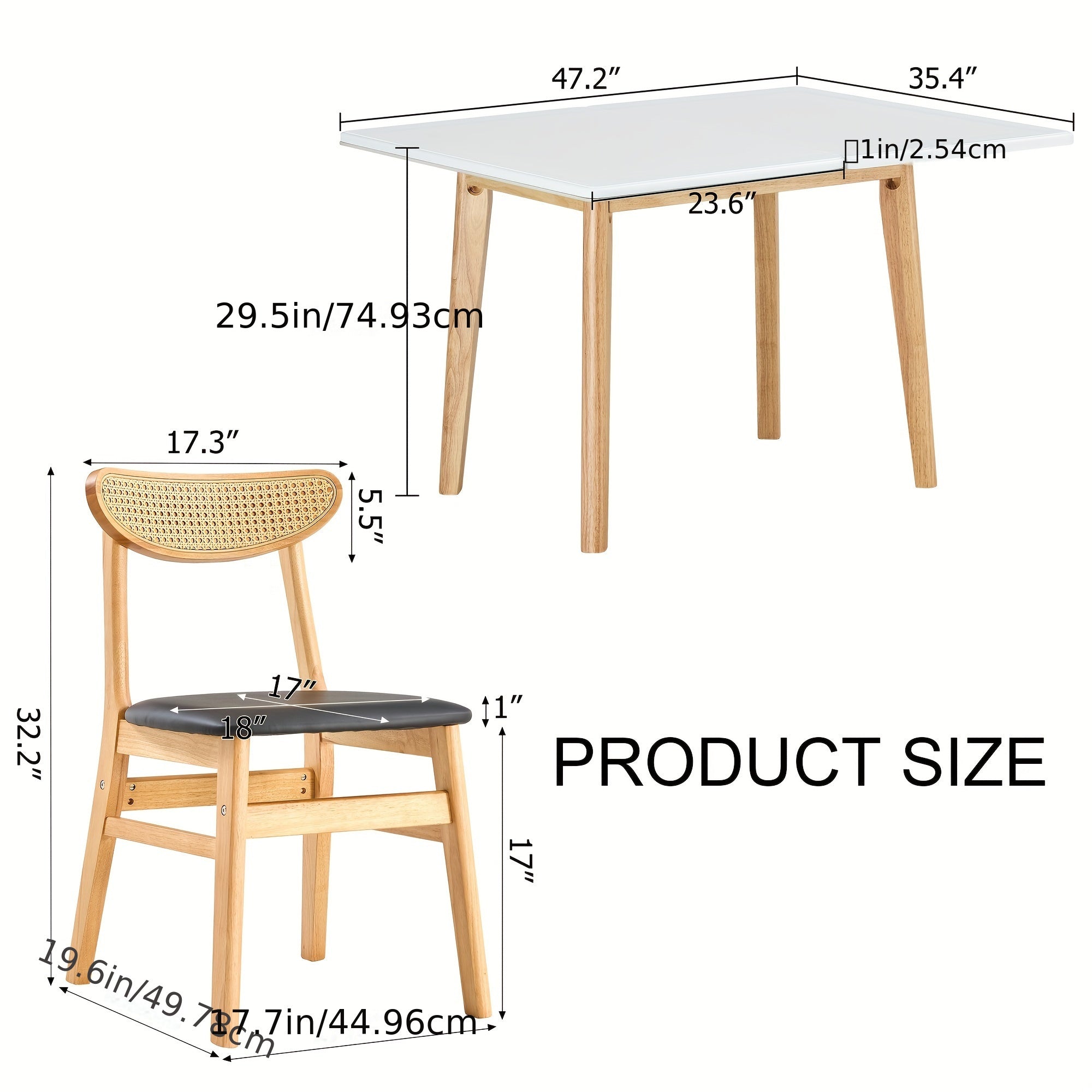 Table And Chair Set, 4 Or 6 Chairs And A Foldable Table, White Sintered Stone Tabletop, Rubberwood Legs, Foldable Computer Desk, Foldable Desk. Solid Wood Dining Chair With Small Curved Backrest And PU Cushions.