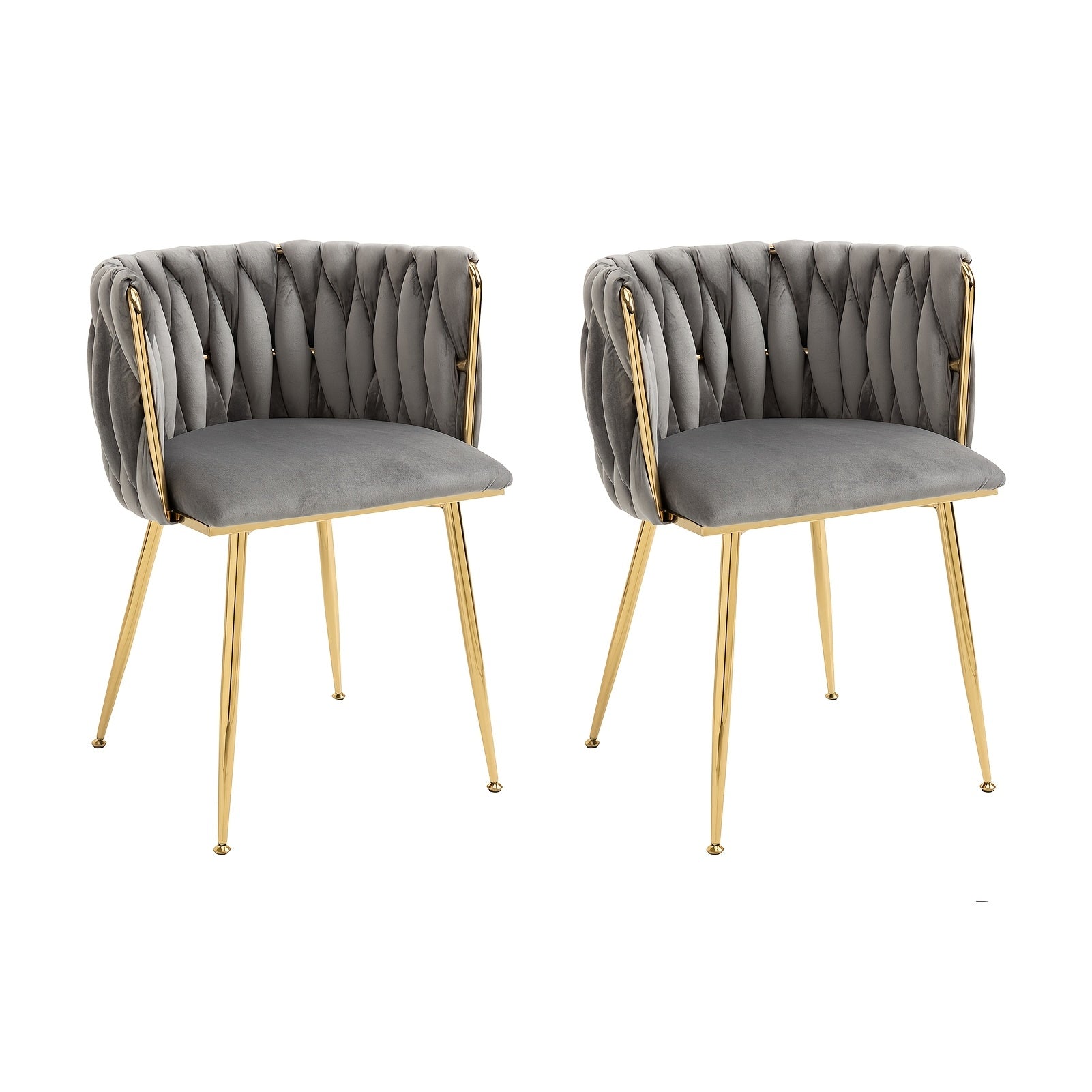 Velvet Dining Chairs Set Of 2 Tufted Dining Room Chairs with Golden Leg Upholstered Dining Chairs for Kitchen Dining