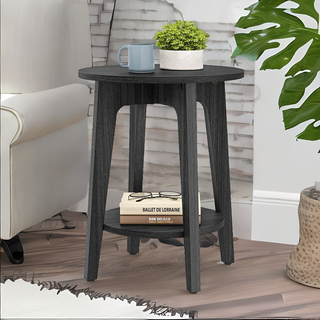 Round End Table Farmhouse End Table Coffee Table Round End Table Small Table End Tables Living Room Corner Table Drink Table, for Office, Bathroom, Hallway, Closet, Kitchen, End Table, Compact, Space-Saving, And Easy to Assem