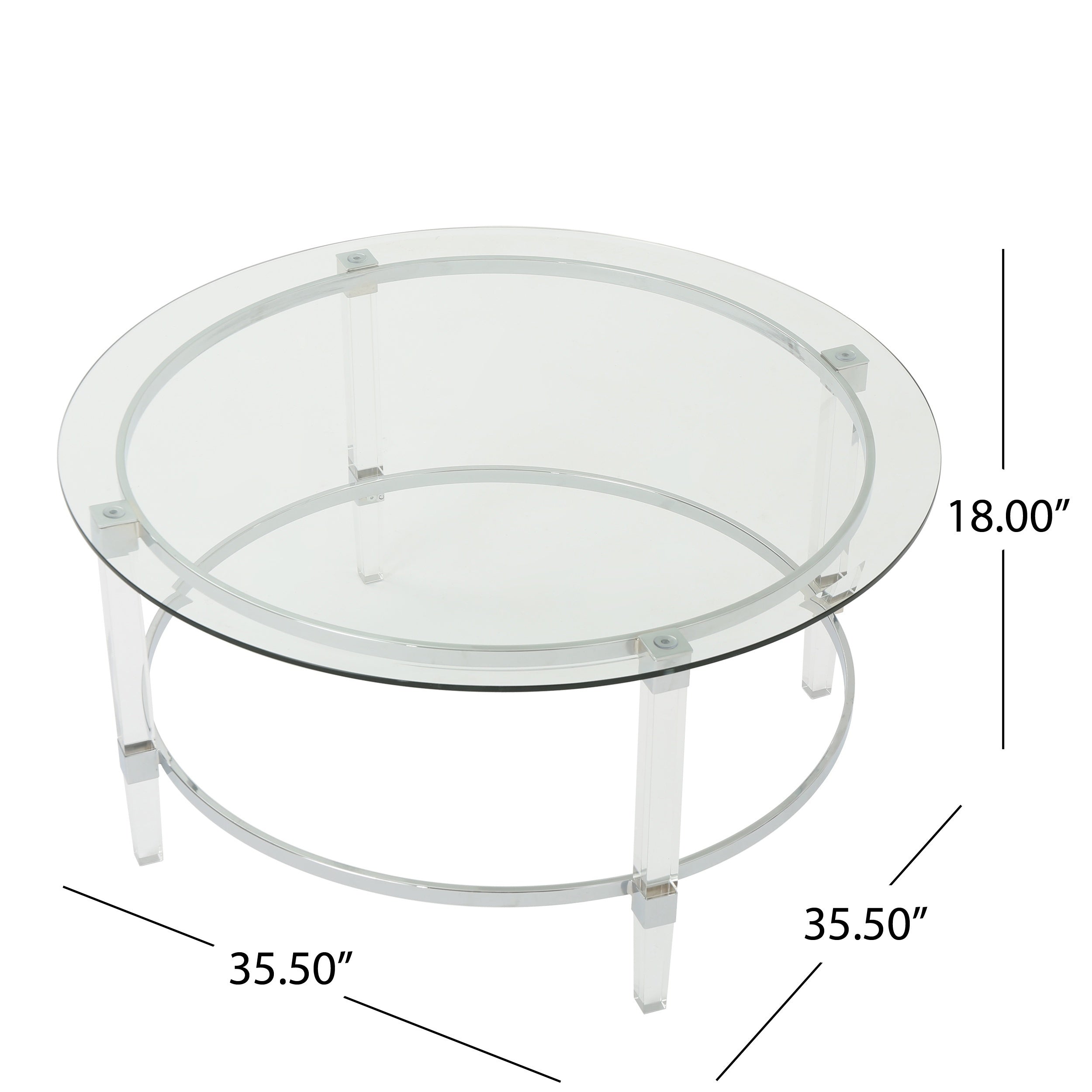 A New Featured Coffee Table, Round Side Table, Square Sofa Side Table, Acrylic Coffee Table, Translucent Coffee Table, Tempered Glass, Metal, Free Space