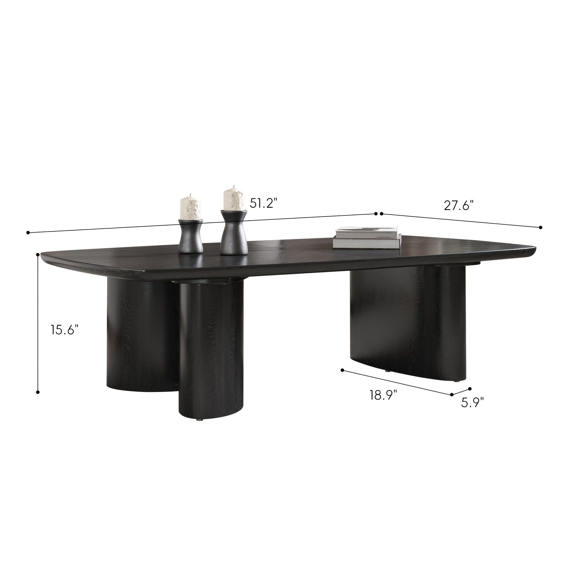 Modern Solid Wood Coffee Table With Curved Art Deco Design For Leg Suitable For Living Room And Bedroom Hardwood