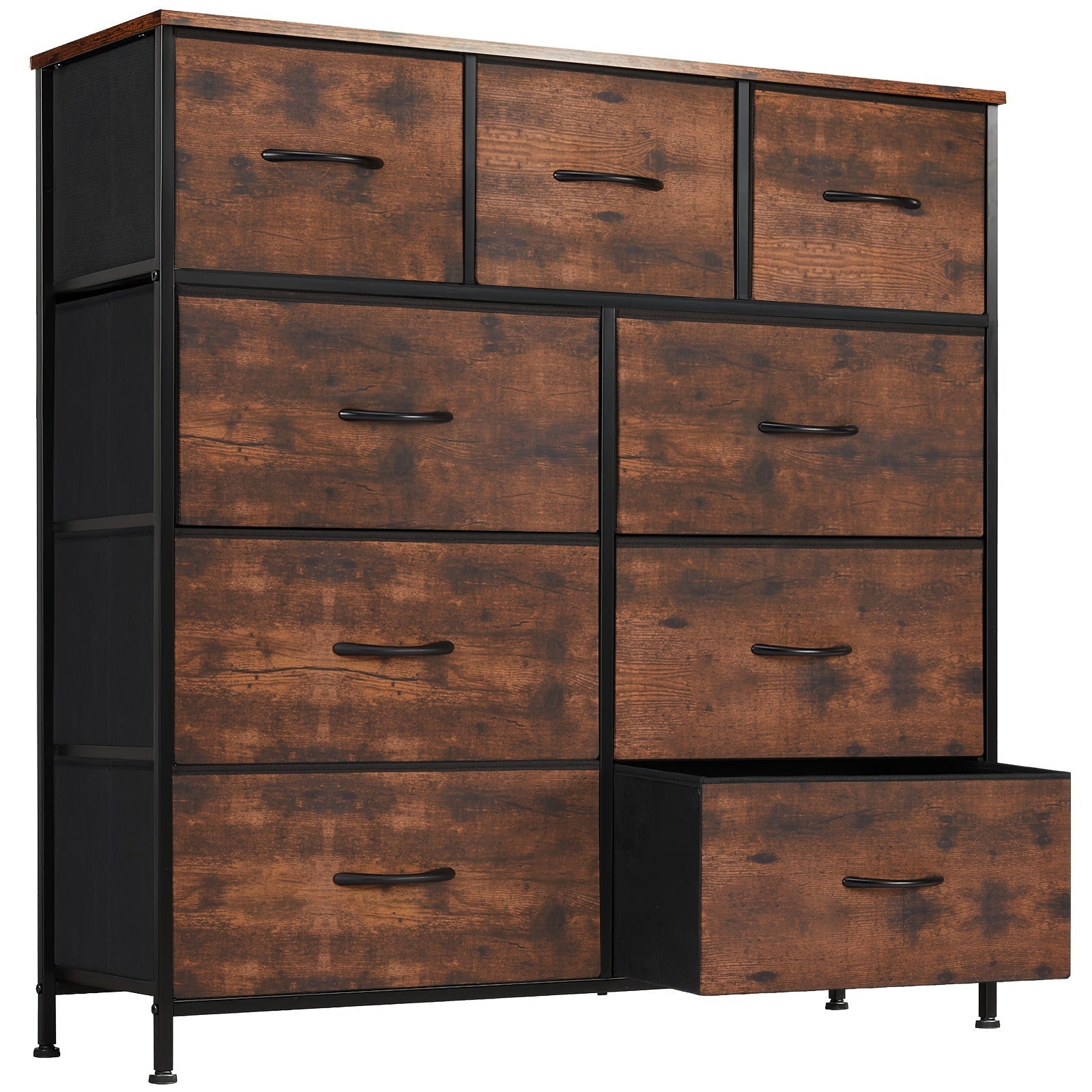 Dresser For Bedroom With 9 Drawers Clothes Drawer Fabric Closet Organizer Dresser With Metal Frame And Wood Tabletop