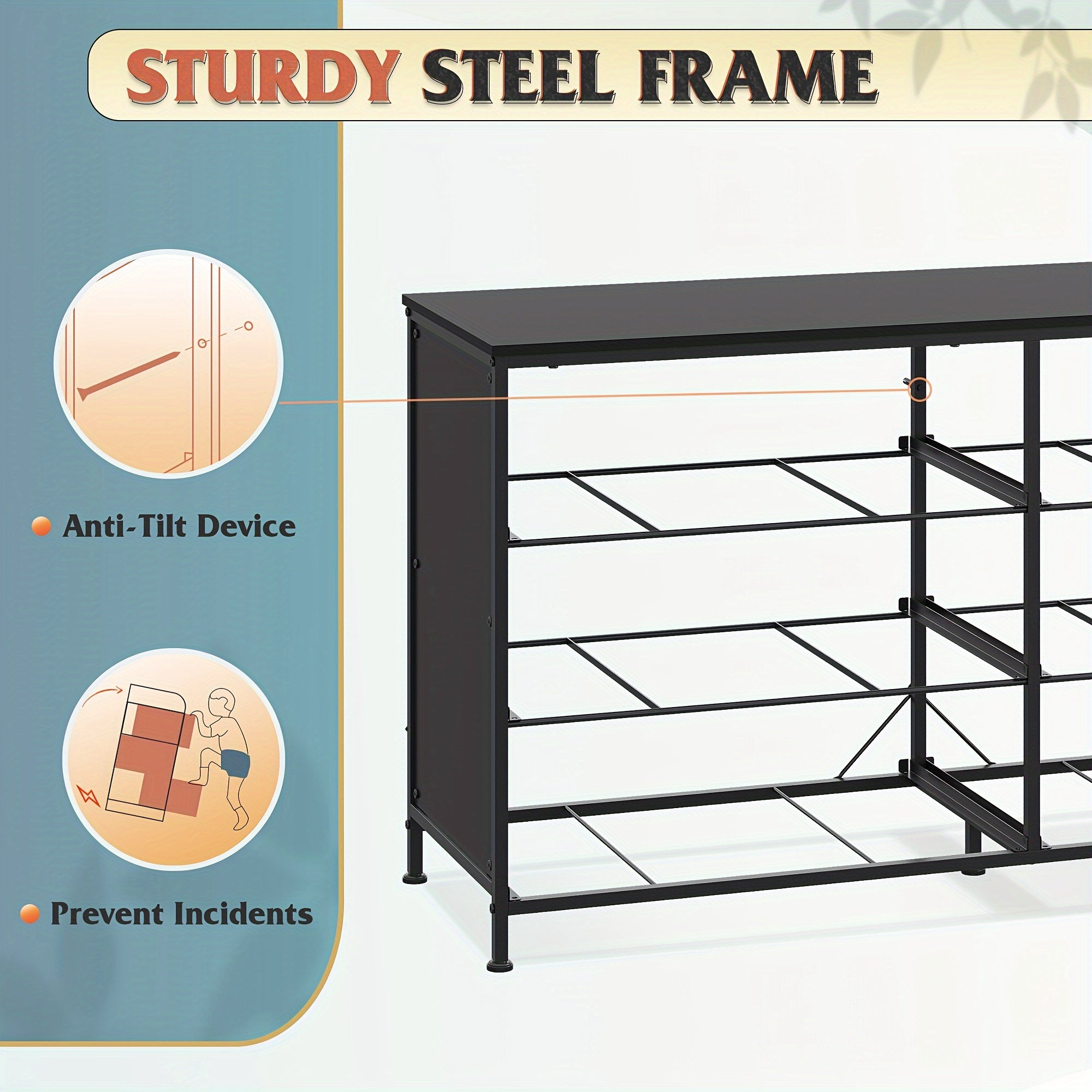 Wide Fabric Dresser 6 Drawer Dresser TV Stand for 60’’ TV Dressers Bedroom Furniture Large Storage Tower Unit
