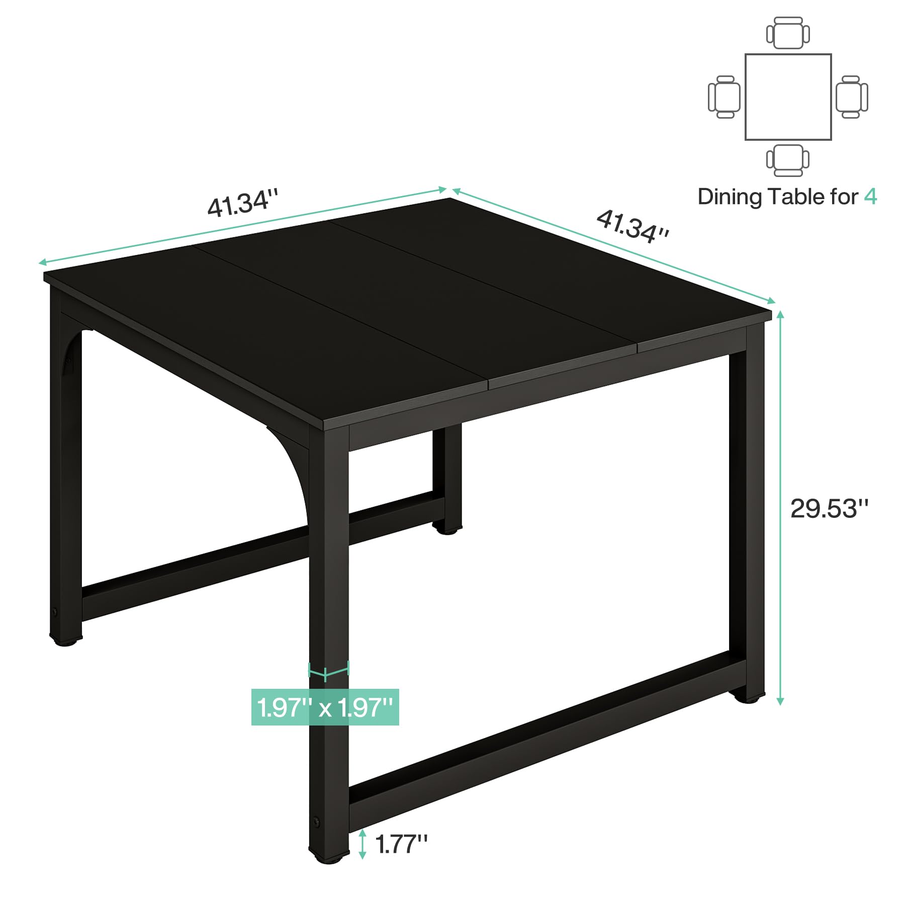 160cm Dining Table, Industrial Kitchen Table for 4-6 Person, Rectangular Dinner Table for Dining Room Kitchen Living Room, with Heavy Duty Metal Legs, Vintage Brown