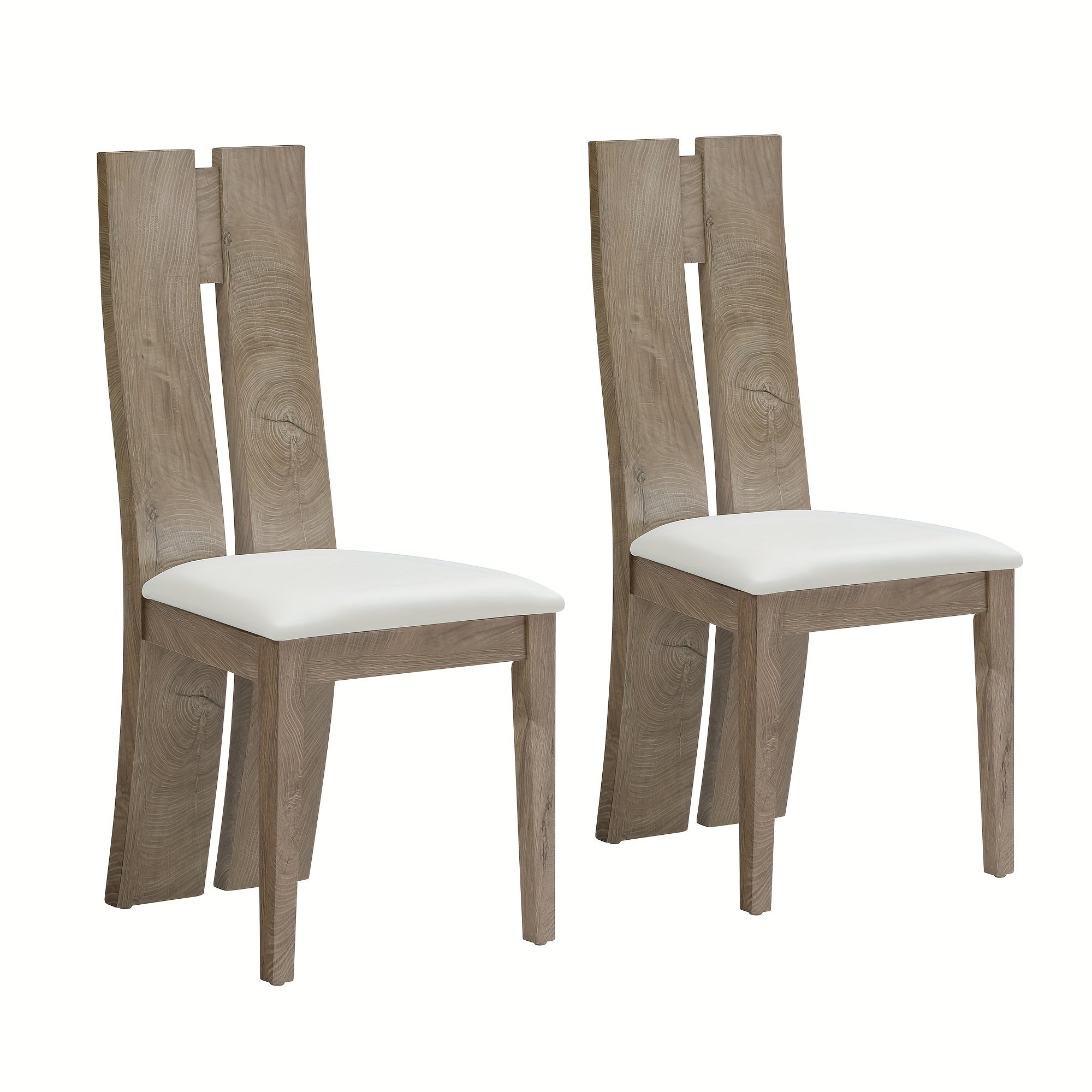 Dining Chair Set Of 2 MDF, Sponge.PU Leather Upholstered Cushion Seat Wooden Back Side Chairs Wood Armless Dining Chairs With High Back.