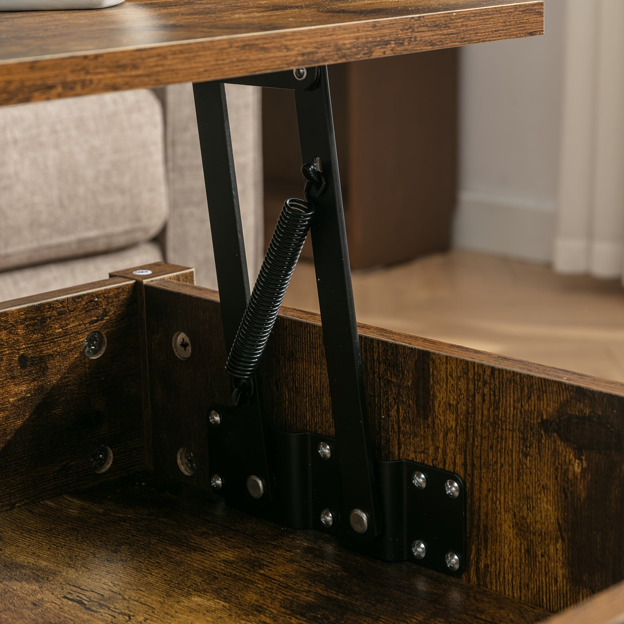 Lift Top Coffee Table Central Table W/Drawers&Hidden Compartment For Living Room - Black - Coffee Tables Westberry