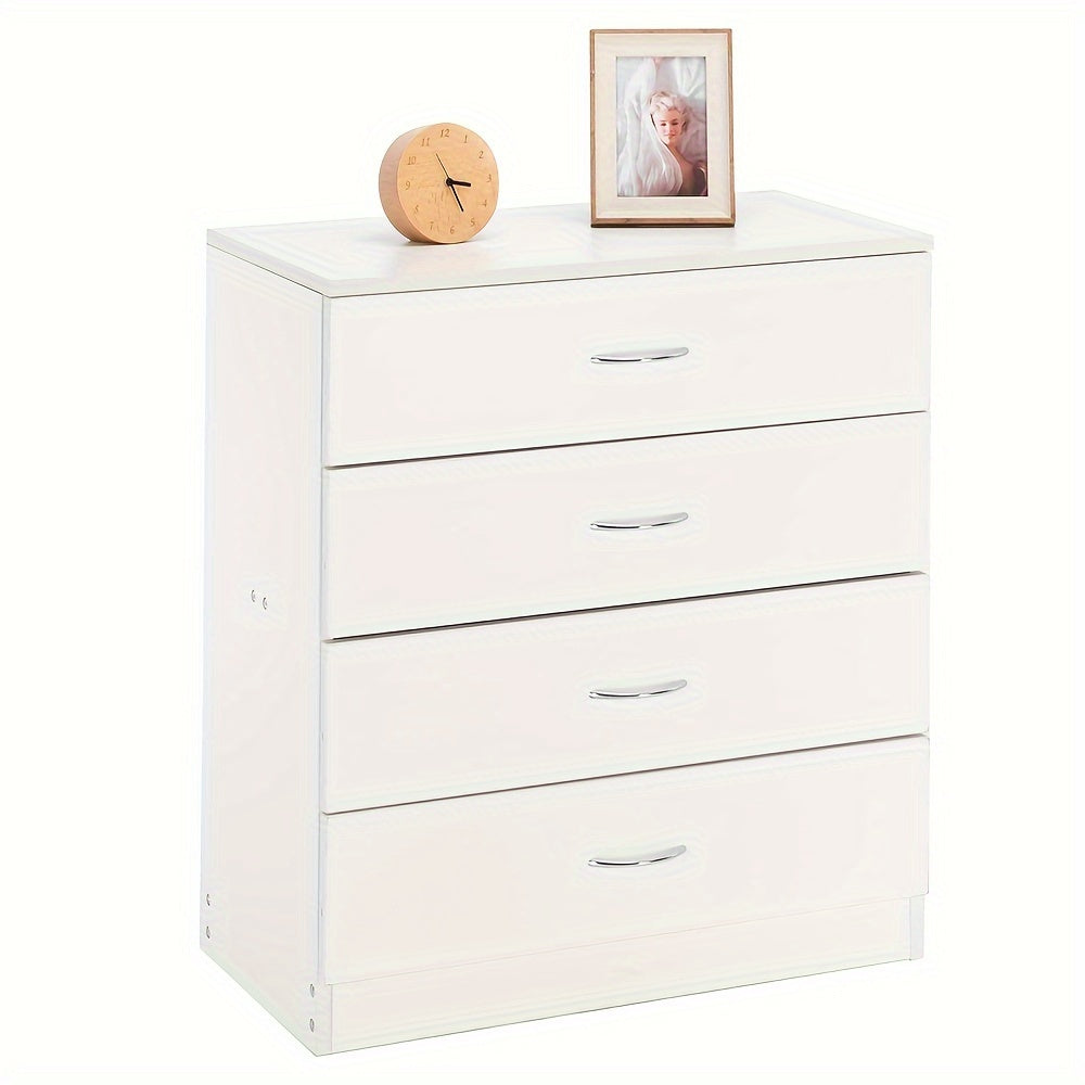 Modern Simple 4-Drawer Dresser White/Black