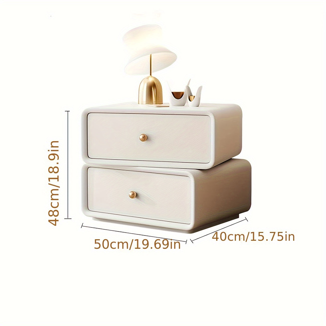 Multifunctional Simple Nightstand with 2 Drawers, Nordic Nightstand Side Table for Living Room, Bedroom, Hallway And Small Space