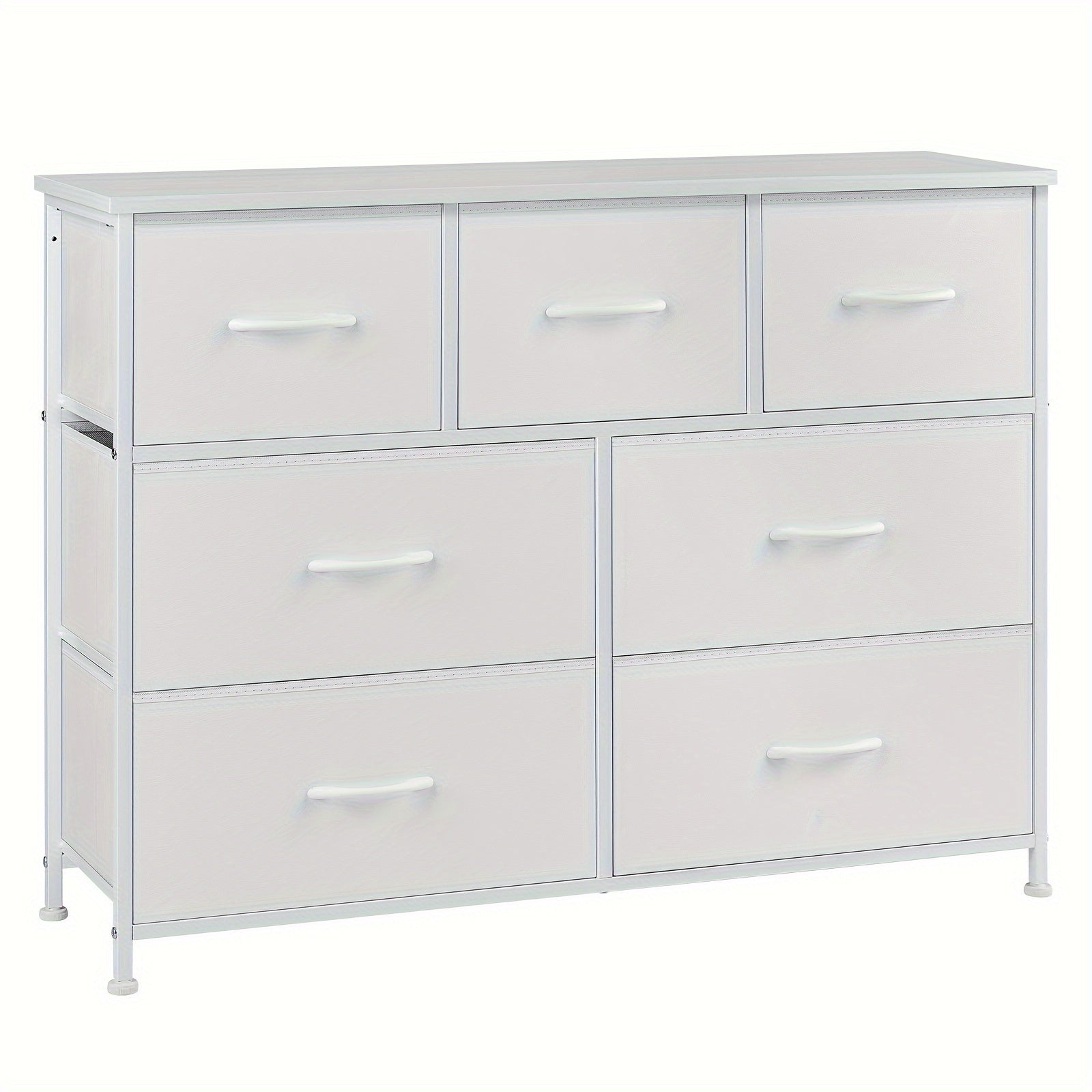7 Drawers Dresser for Bedroom Storage Dresser Storage Chest Organizer Units Dresser and Chest of Drawers Storage Tower