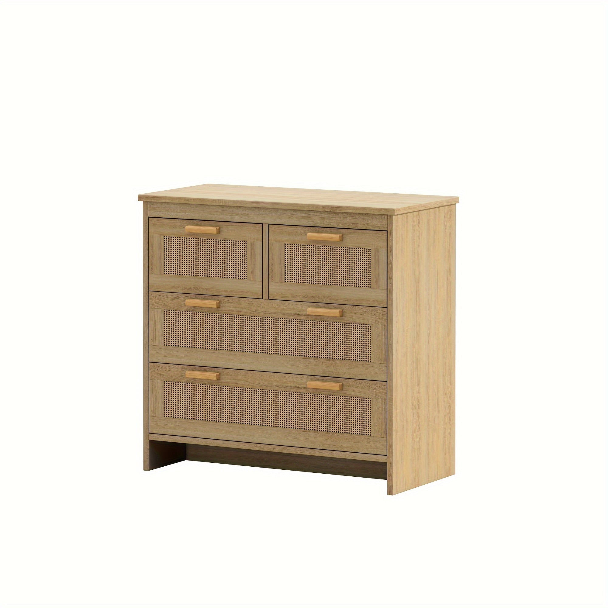 4 Drawers Rattan Cabinet, For Bedroom, Living Room, Dining Room, Hallways, Easy Assembly