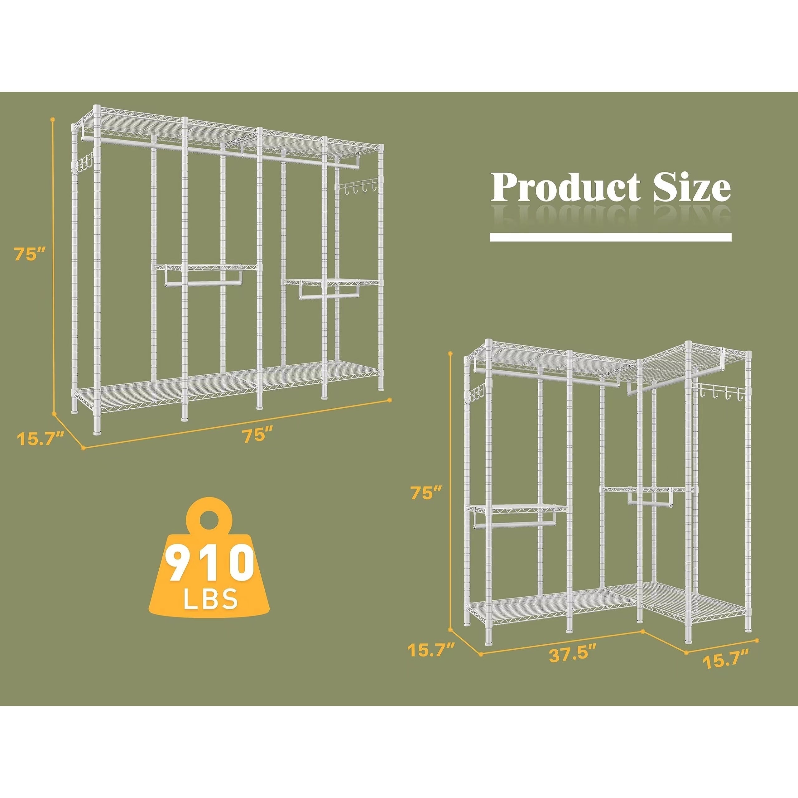 Clothes Rack Clothing Rack Heavy Duty Clothing Racks For Hanging Clothes 910LBS Metal Garment Rack Heavy Duty Clothes