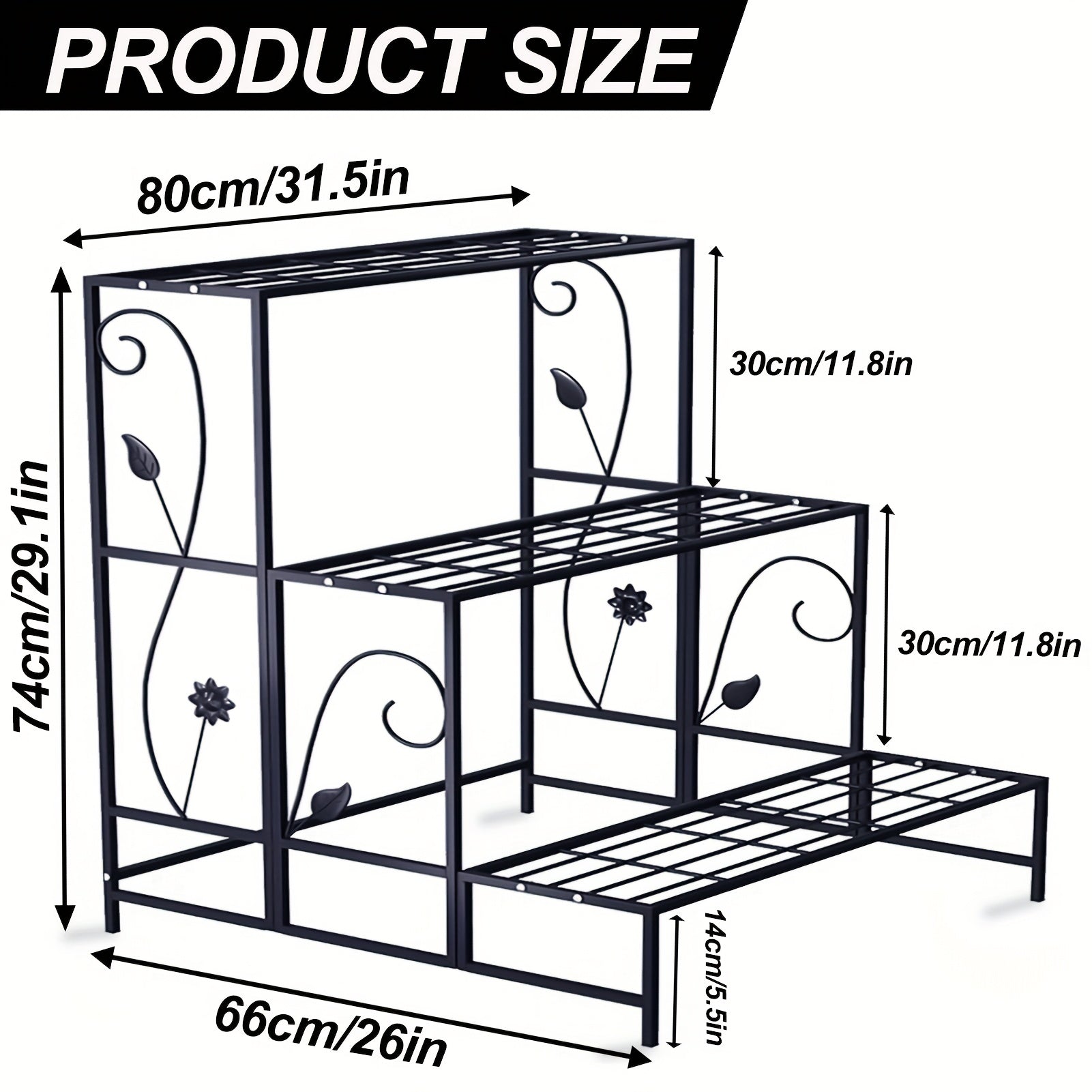 3-Tier Metal Plant Stand For Indoor And Outdoor Use – Durable Waterproof Plant Shelf Perfect For Displaying Large Planters, Flower Pots, And Indoor Gardens On Your Patio, Balcony, Or Living Room