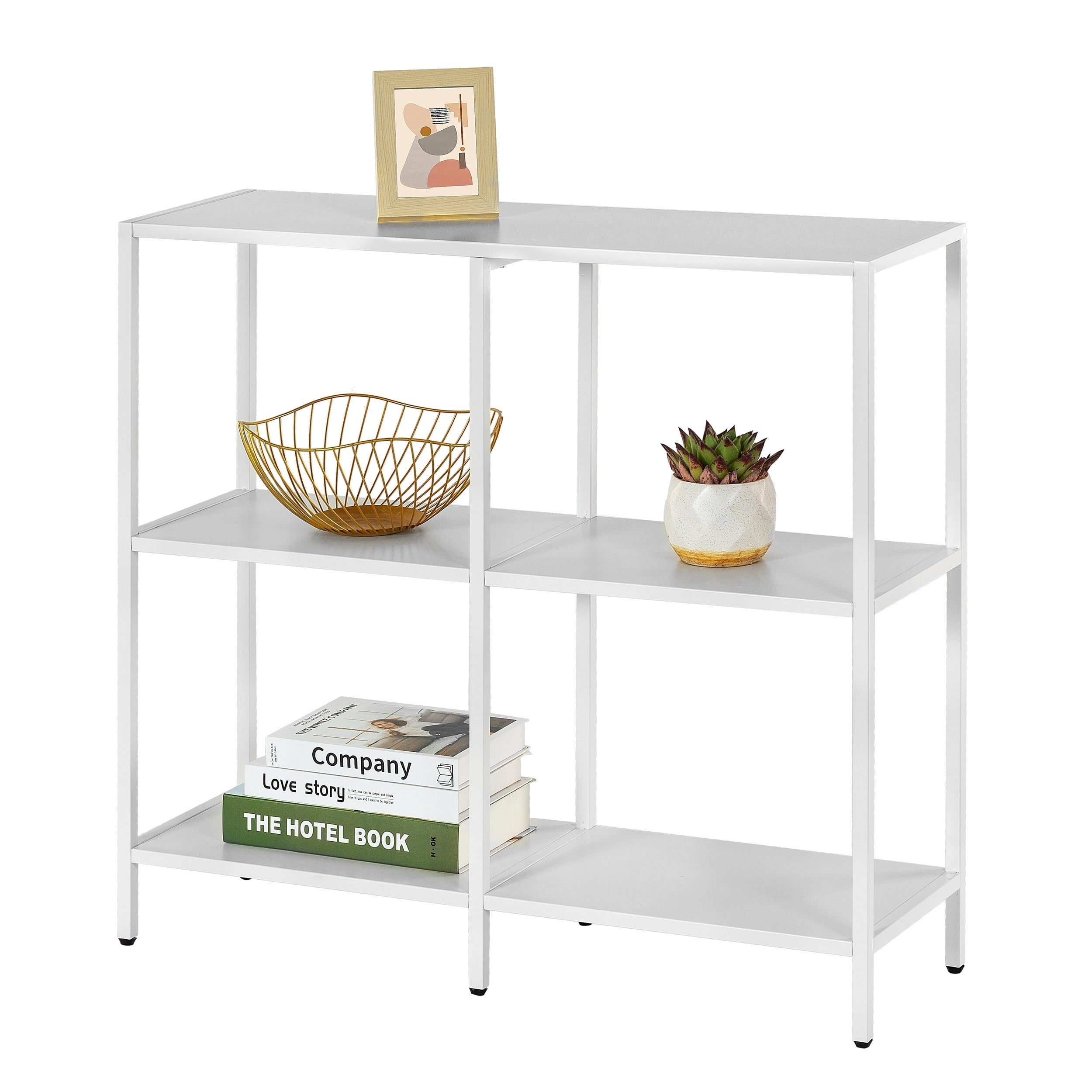 Chic 3-Tier Metal Console Table with Storage Shelves - Modern Style, White, Easy to Assemble, Perfect for Entryway, Living Room, Bedroom - Sleek Design with Decorative Top Display, Display Shelving|Modern Console Table|Open S