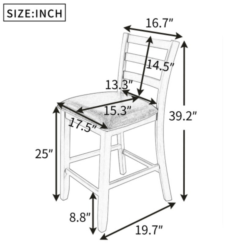 Set of 4 Counter Height Dining Chair with Padded Seats Elegant Espresso Finish Comfortable for Daily Use Sturdy