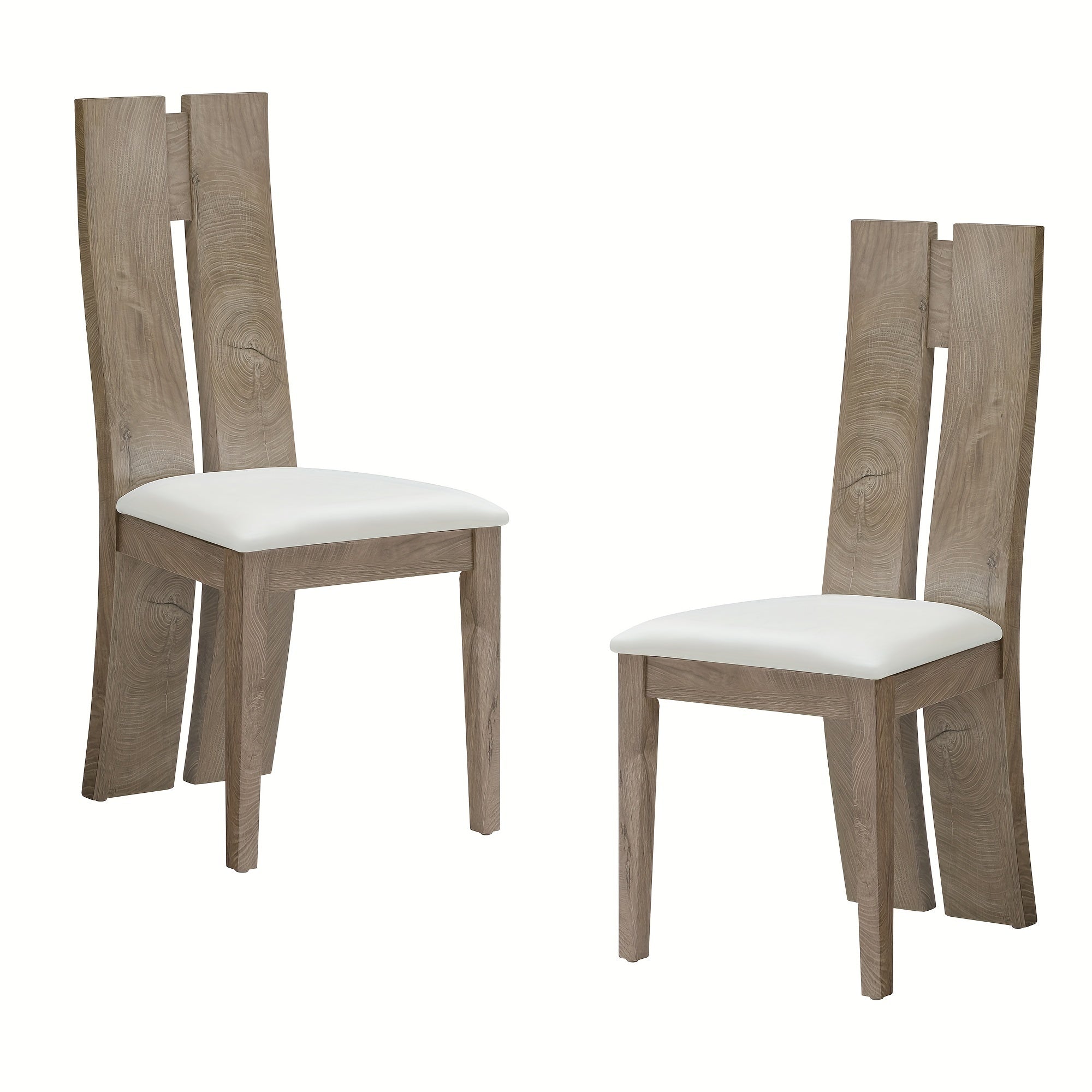 Dining Chair Set Of 2 MDF, Sponge.PU Leather Upholstered Cushion Seat Wooden Back Side Chairs Wood Armless Dining Chairs With High Back.