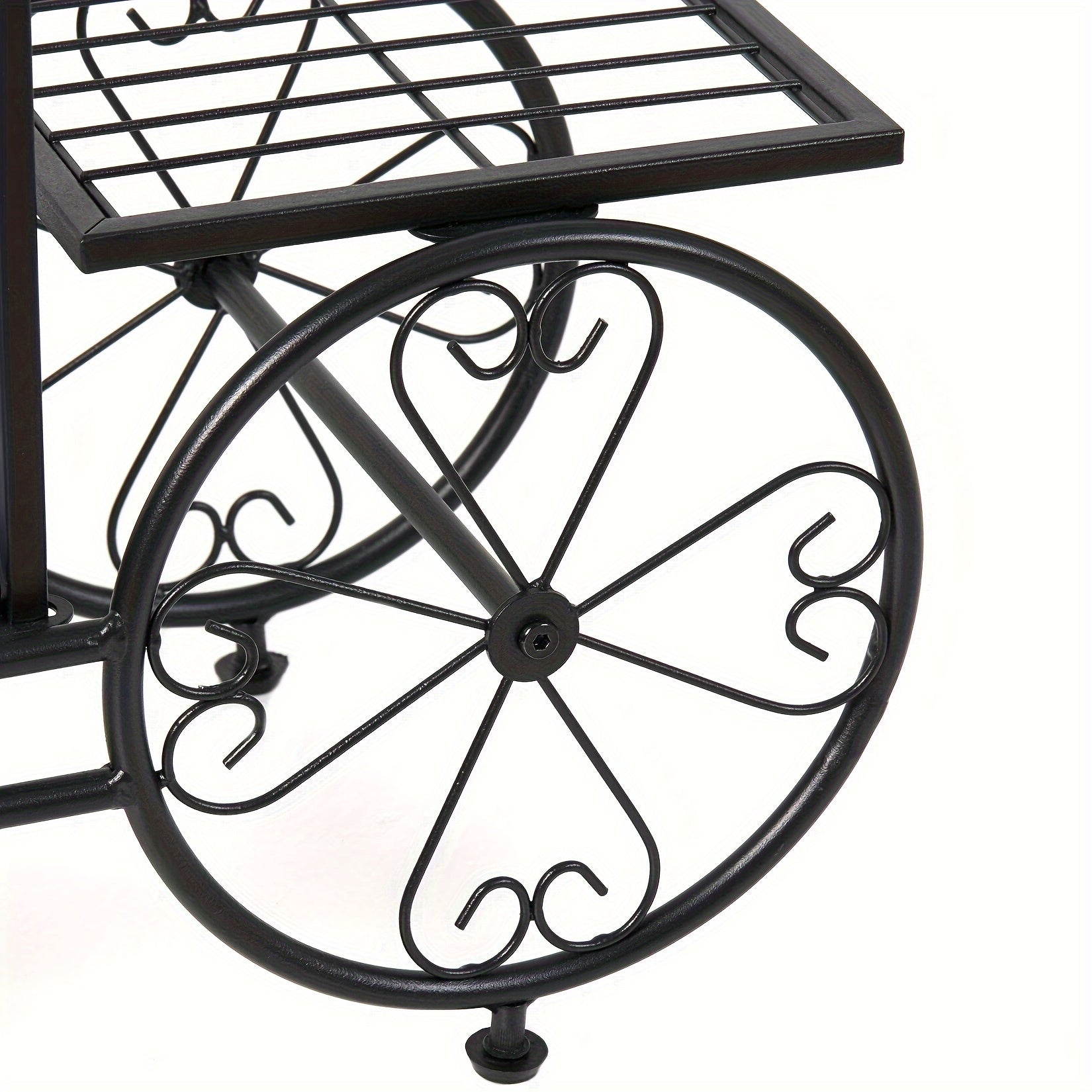 6-Tier Metal Garden Cart Stand Iron Plant Rack Home Porch Flower Display Holder