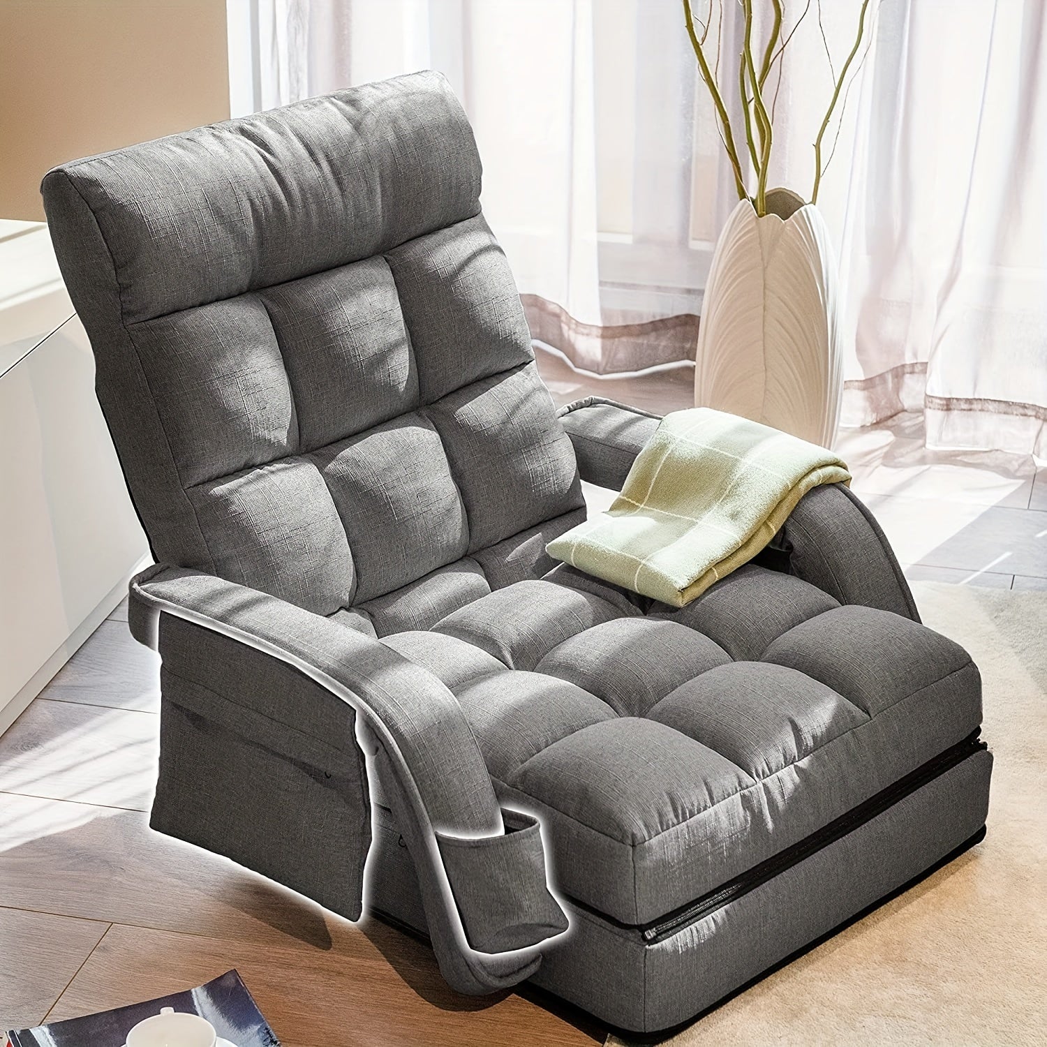 Reclining Ergonomic Floor Game Chair With Footrest