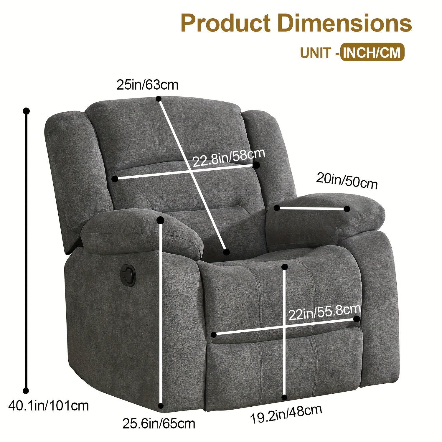 Sofa Chair Home Theater Seat Single Living Room Recliner Soft Back Adjustable Lounge Ergonomics