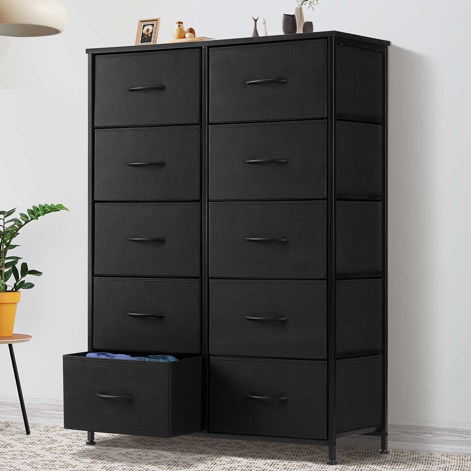 Idle Way Dresser For Bedroom With 10 Drawers Dresser With Metal Frame And Wood Tabletop Clothes Drawer Fabric Closet