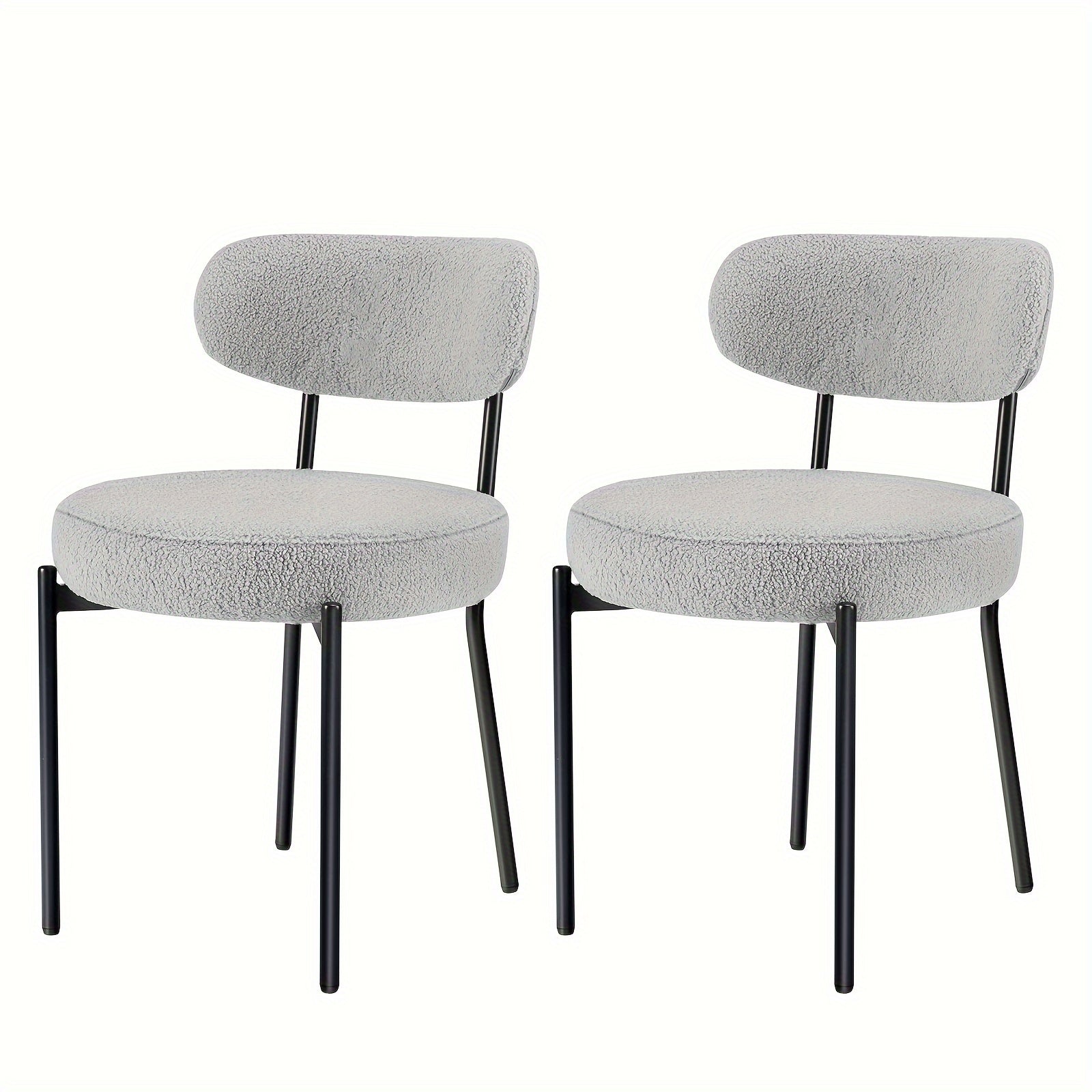 Dining Chairs, Morden Upholstered Dining Room Chairs With Curved Backrest Round Kitchen Chairs With Metal Legs