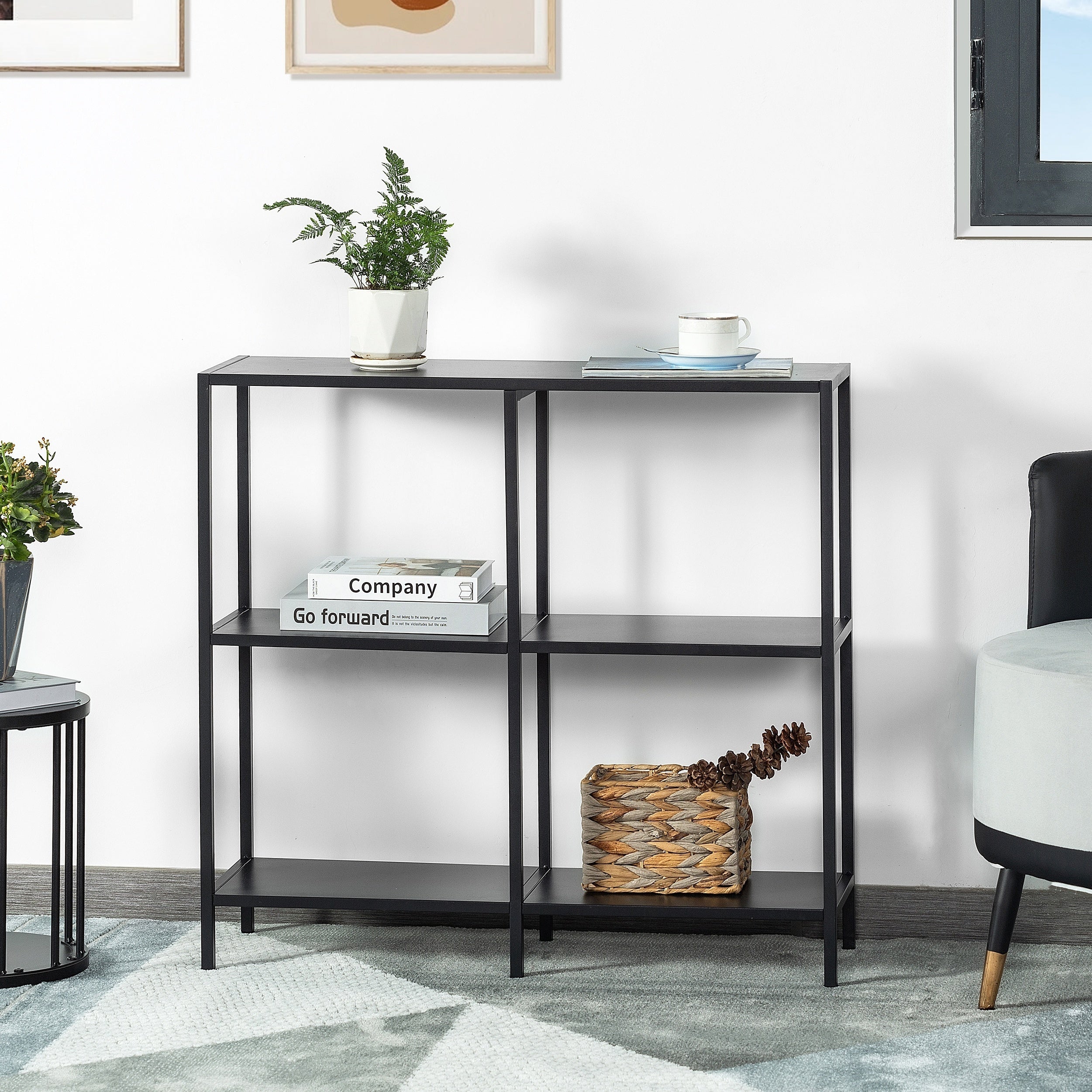 Chic 3-Tier Metal Console Table with Storage Shelves - Modern Style, White, Easy to Assemble, Perfect for Entryway, Living Room, Bedroom - Sleek Design with Decorative Top Display, Display Shelving|Modern Console Table|Open S