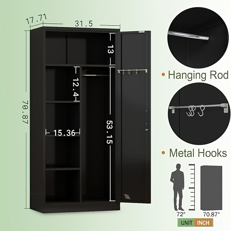 Modern Freestanding Wardrobe Armoire with Metal Handle - Wardrobe & Armoire’s Westberry Furniture