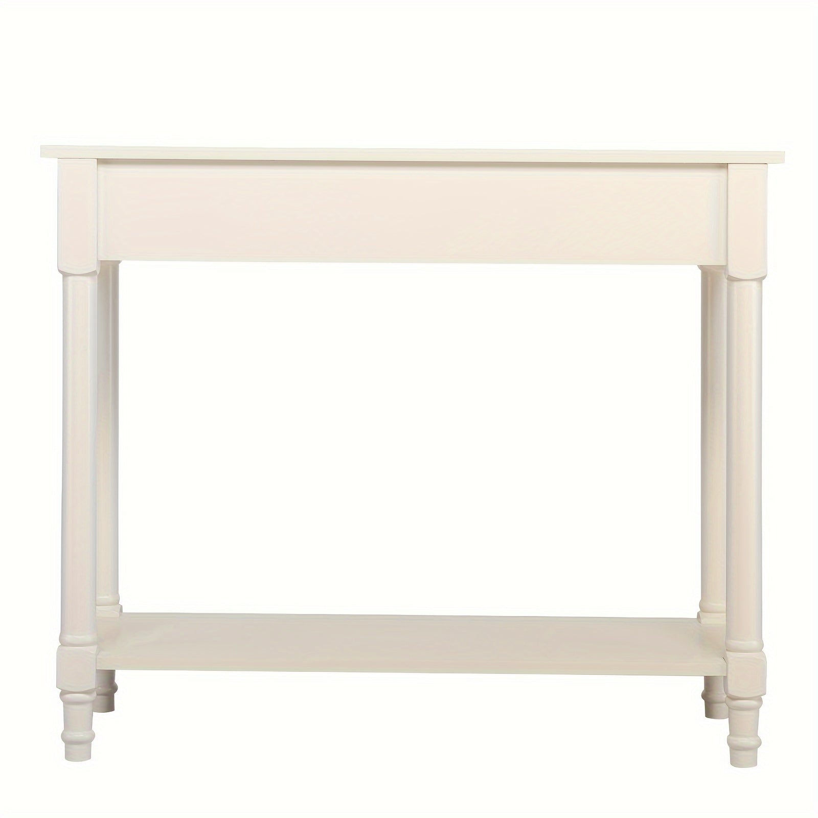 2-Tier Console Table with 2 Drawers, Console Tables for Entryway, Sofa Table with Storage Shelves, Entryway Table Behind Sofa Couch, for Living Room, Kitchen, Cream White