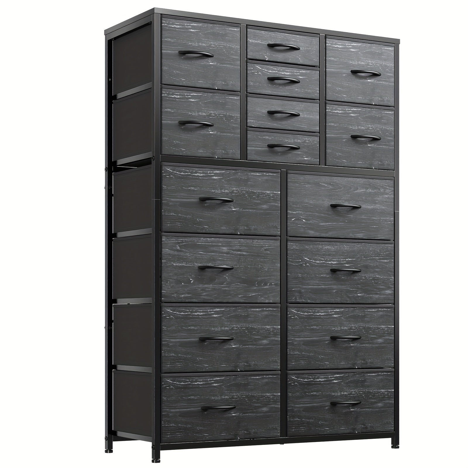 16 Drawers Dresser for Bedroom Tall Dresser for Bedroom Bedroom Dressers & Chests of Drawers with Wood Top and Metal