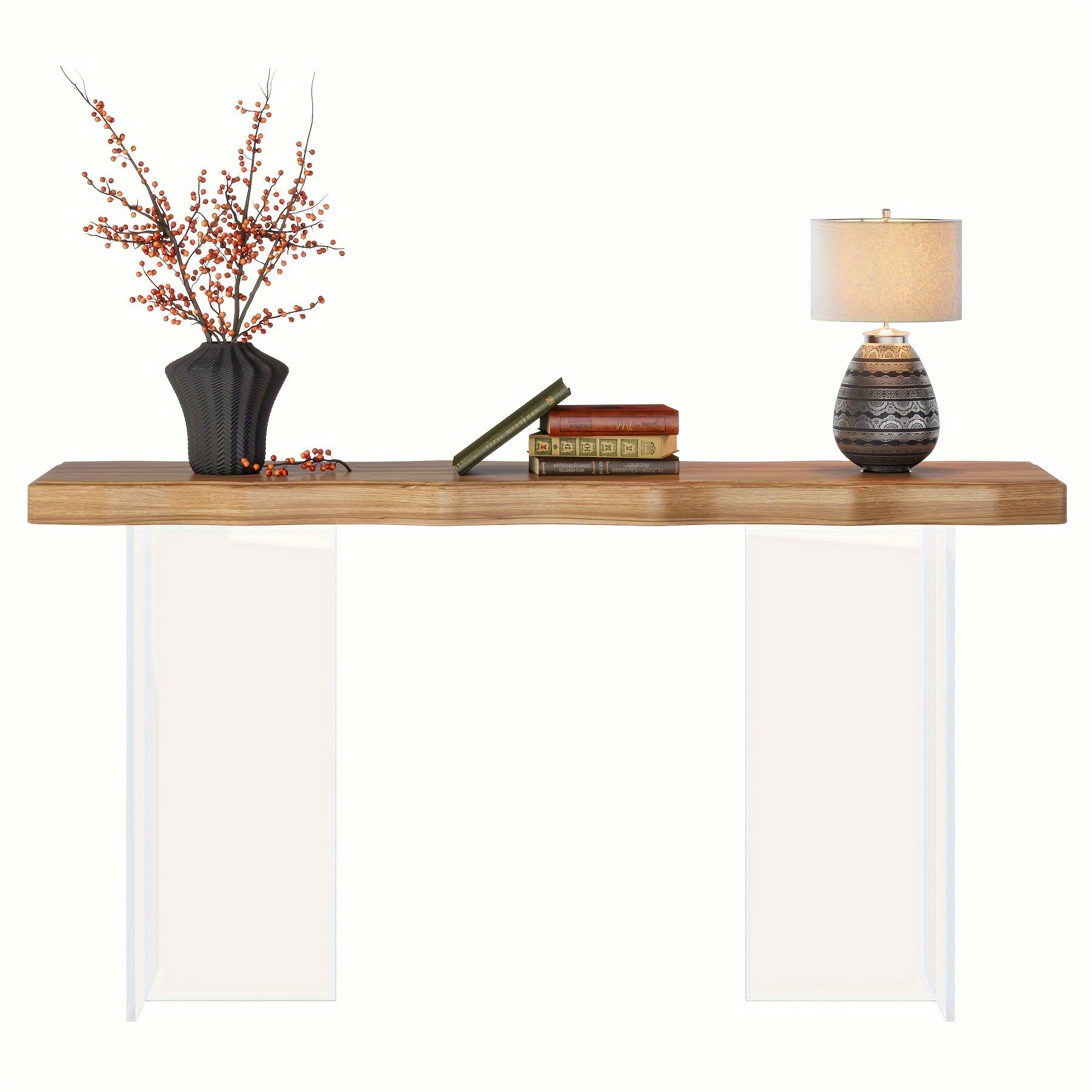 New trend 47 inches, acrylic leg narrow sofa table, transparent leg console table for entryway living room