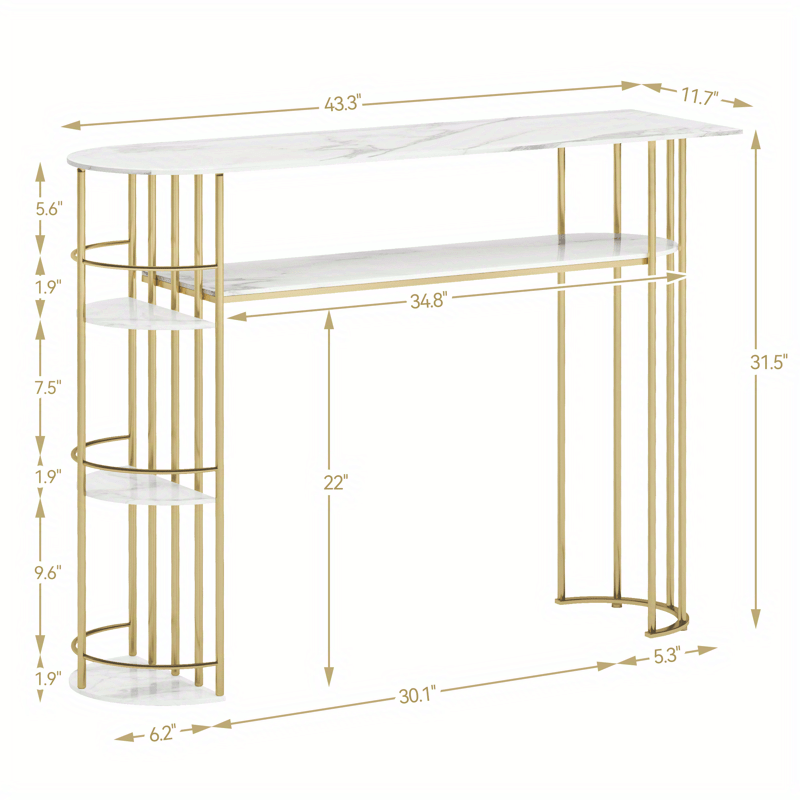 Modern 43.3" Narrow Console Table - Perfect for Entryway, Living Room, or Behind Couch | Sleek Design