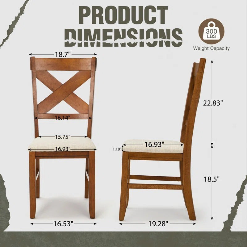 2pcs Upholstered Dining Chairs Set Side Chairs for Dining Table Kitchen Restaurant Brown - Brown - Dining Chairs