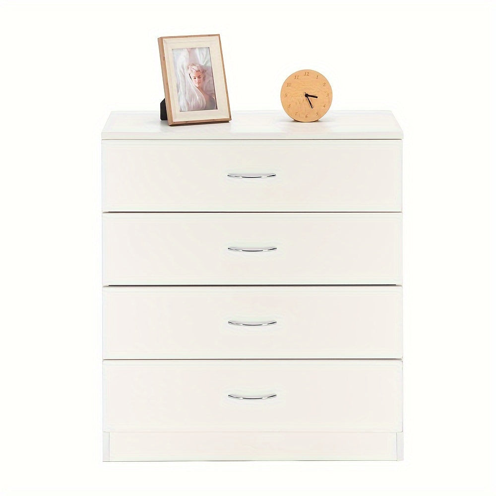 Modern Simple 4-Drawer Dresser White/Black