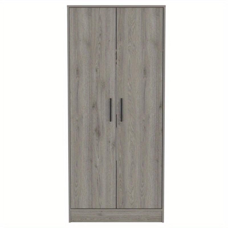 Light Gray Modern Armoire Wardrobe - Two-Door, Free-Standing Closet Organizer with Top Shelf & Hanging Rod, 71.1" H x 31.5" W x 19.69" D, Perfect for Bedroom & Living Room Storage, Bedroom Decor