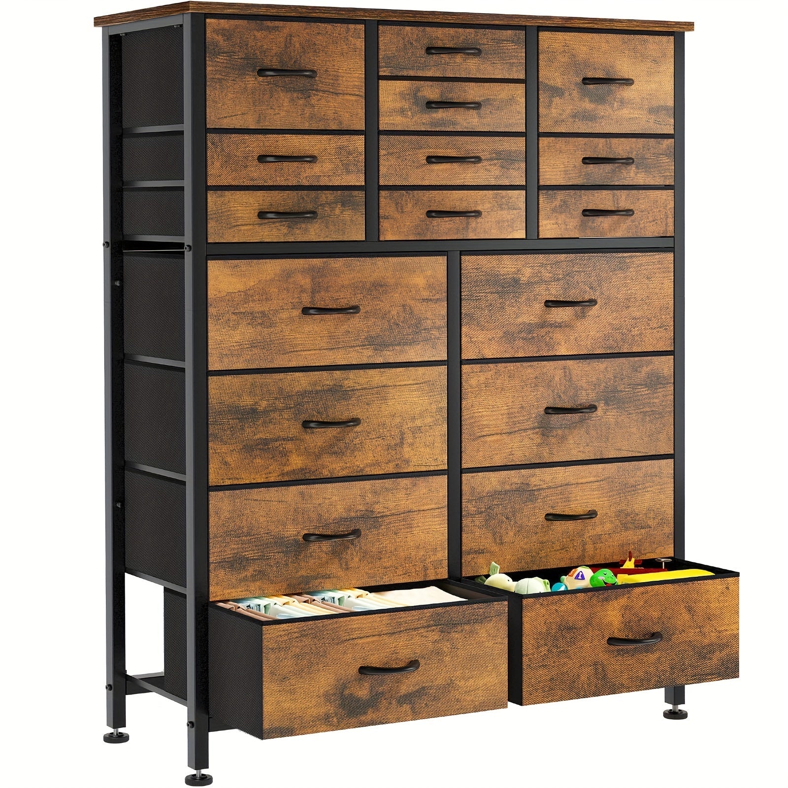 18 Drawers Dresser Tall Dresser For Bedroom With Fabric Drawers Closet Hallway Storage Dresser Organizer Unit Large