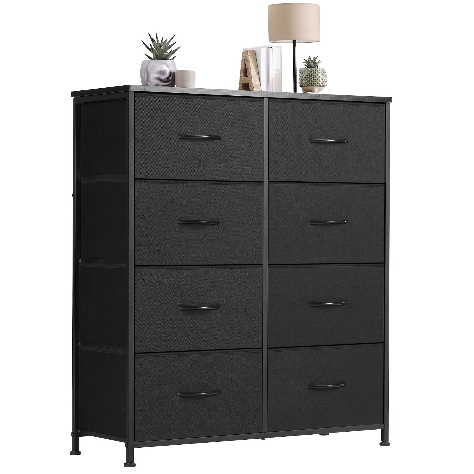Dresser for Bedroom with 8 Drawers Clothes Drawer Fabric Closet Organizer Dresser with Metal Frame and Wood Tabletop