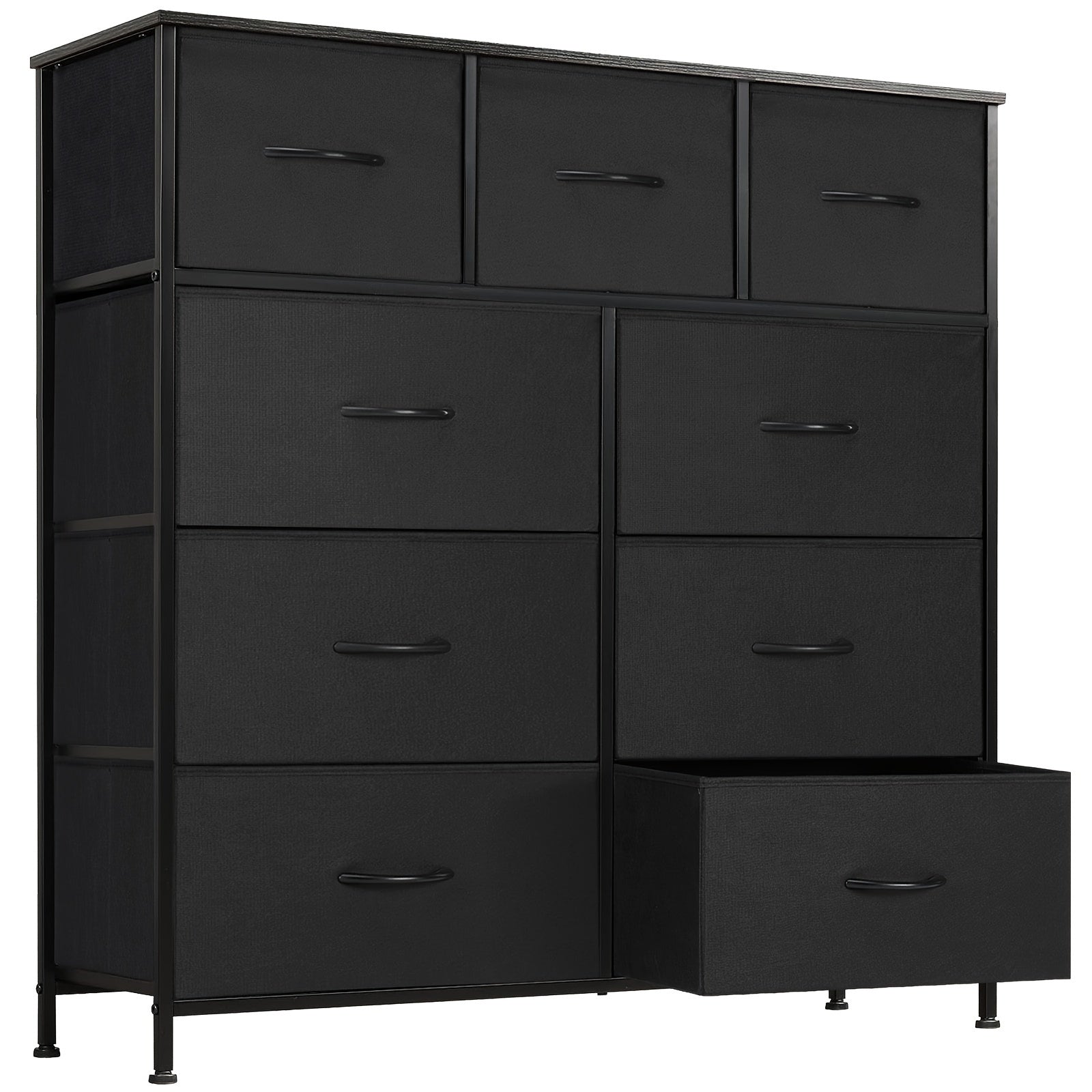 Dresser For Bedroom With 9 Drawers Clothes Drawer Fabric Closet Organizer Dresser With Metal Frame And Wood Tabletop