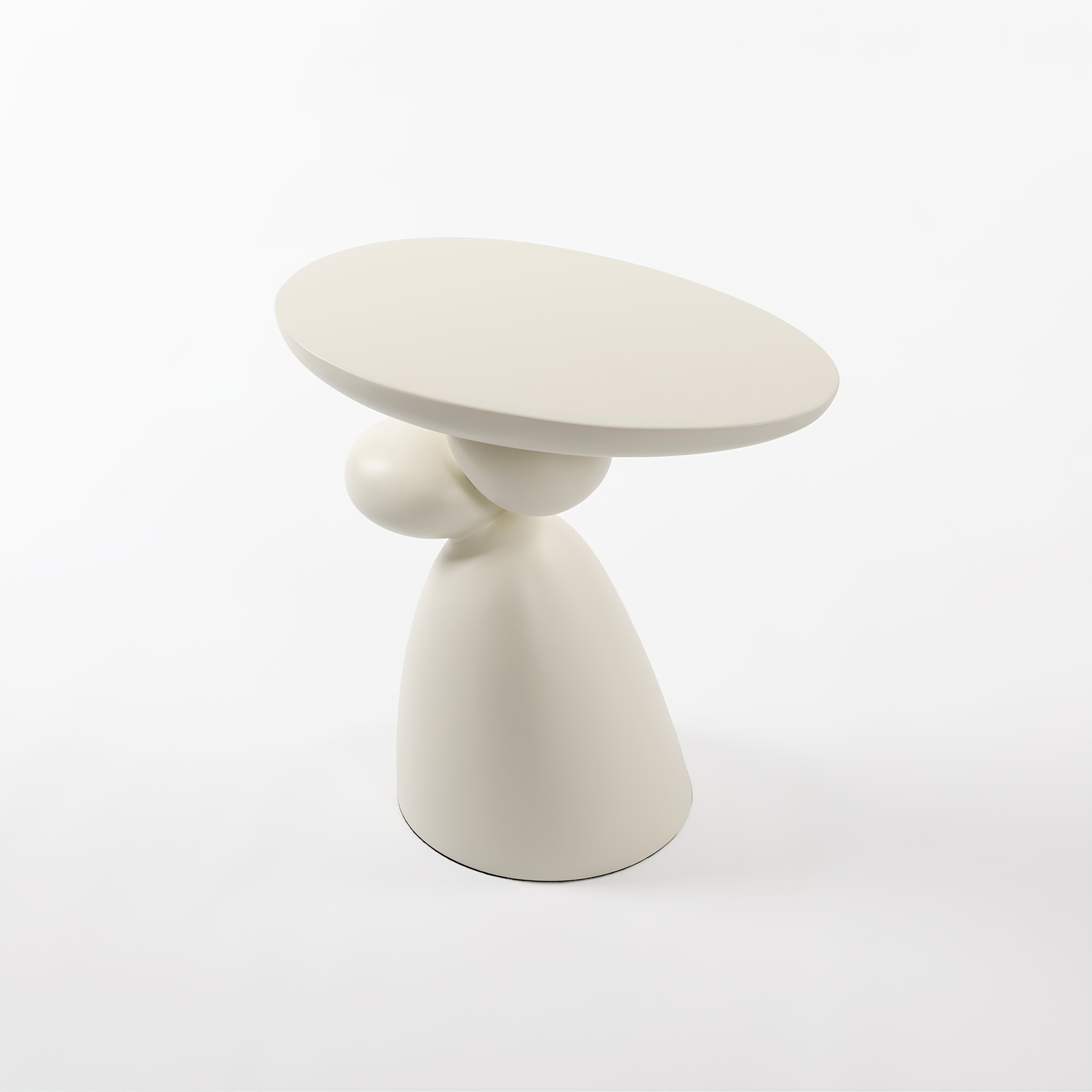 Modern Minimalist Fiberglass End Table - Lucky Stone Design, Perfect for Living Room, Bedroom, or Guest Room Decor