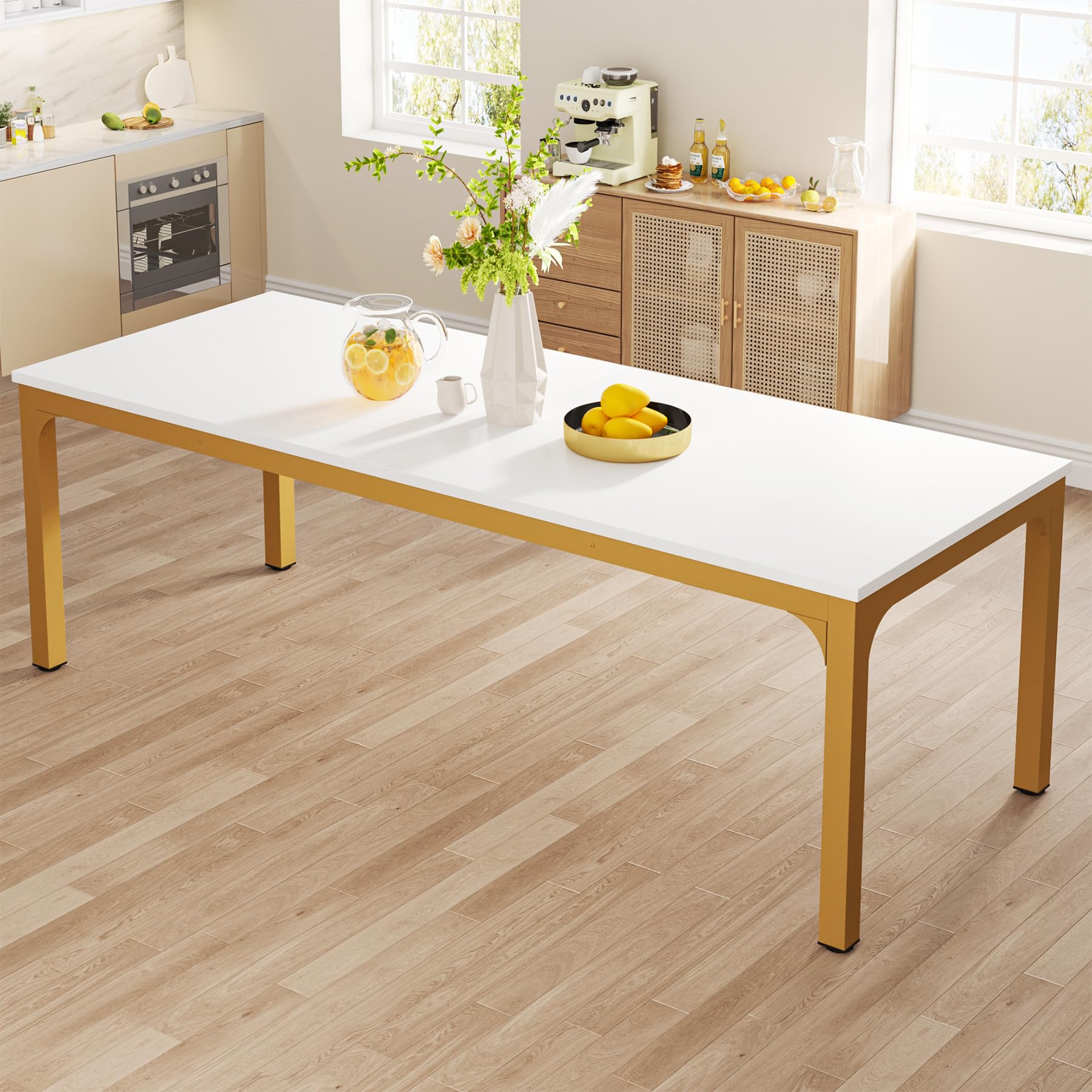 Dining Table for 6-8 Person, 180cm Long Rectangular Kitchen Dining Table for Living Room and Dining Room, 78.7 x 27.5 x 29.5 Inches(Only Table)