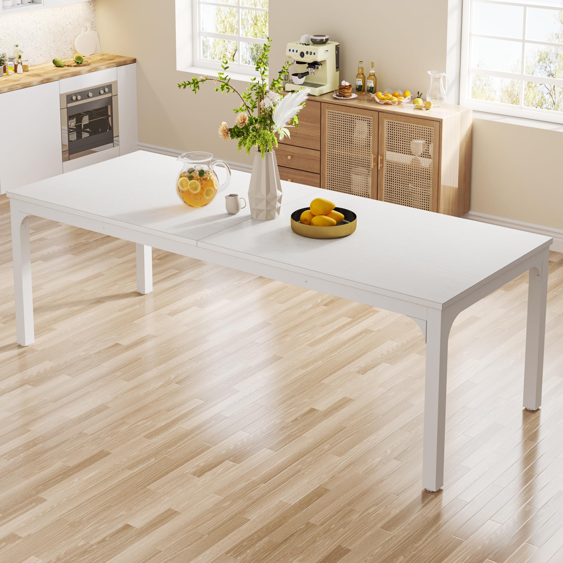 Dining Table for 6-8 Person, 180cm Long Rectangular Kitchen Dining Table for Living Room and Dining Room, 78.7 x 27.5 x 29.5 Inches(Only Table)