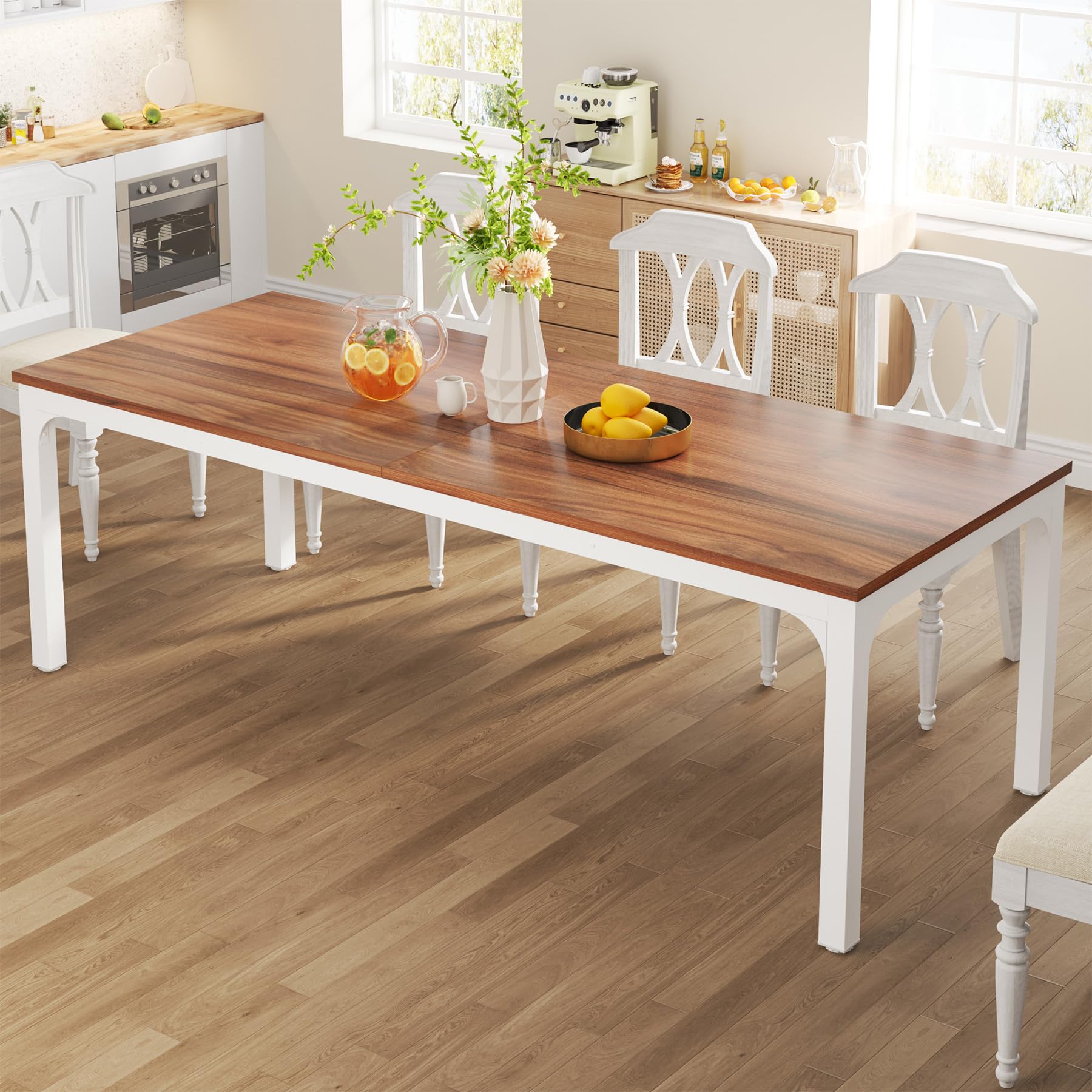 Dining Table for 6-8 Person, 180cm Long Rectangular Kitchen Dining Table for Living Room and Dining Room, 78.7 x 27.5 x 29.5 Inches(Only Table)