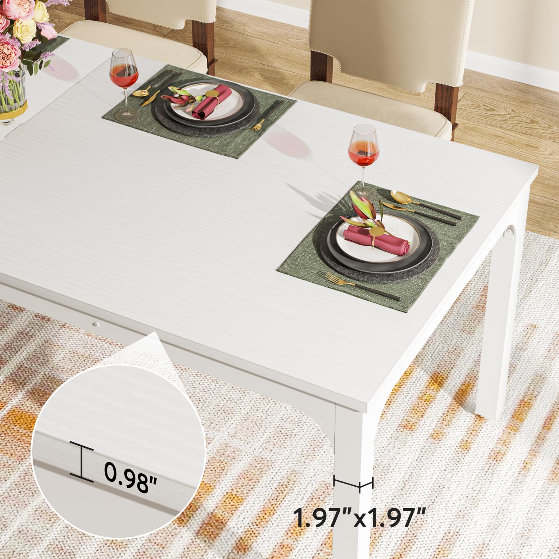 Dining Table for 6-8 Person, 180cm Long Rectangular Kitchen Dining Table for Living Room and Dining Room, 78.7 x 27.5 x 29.5 Inches(Only Table)