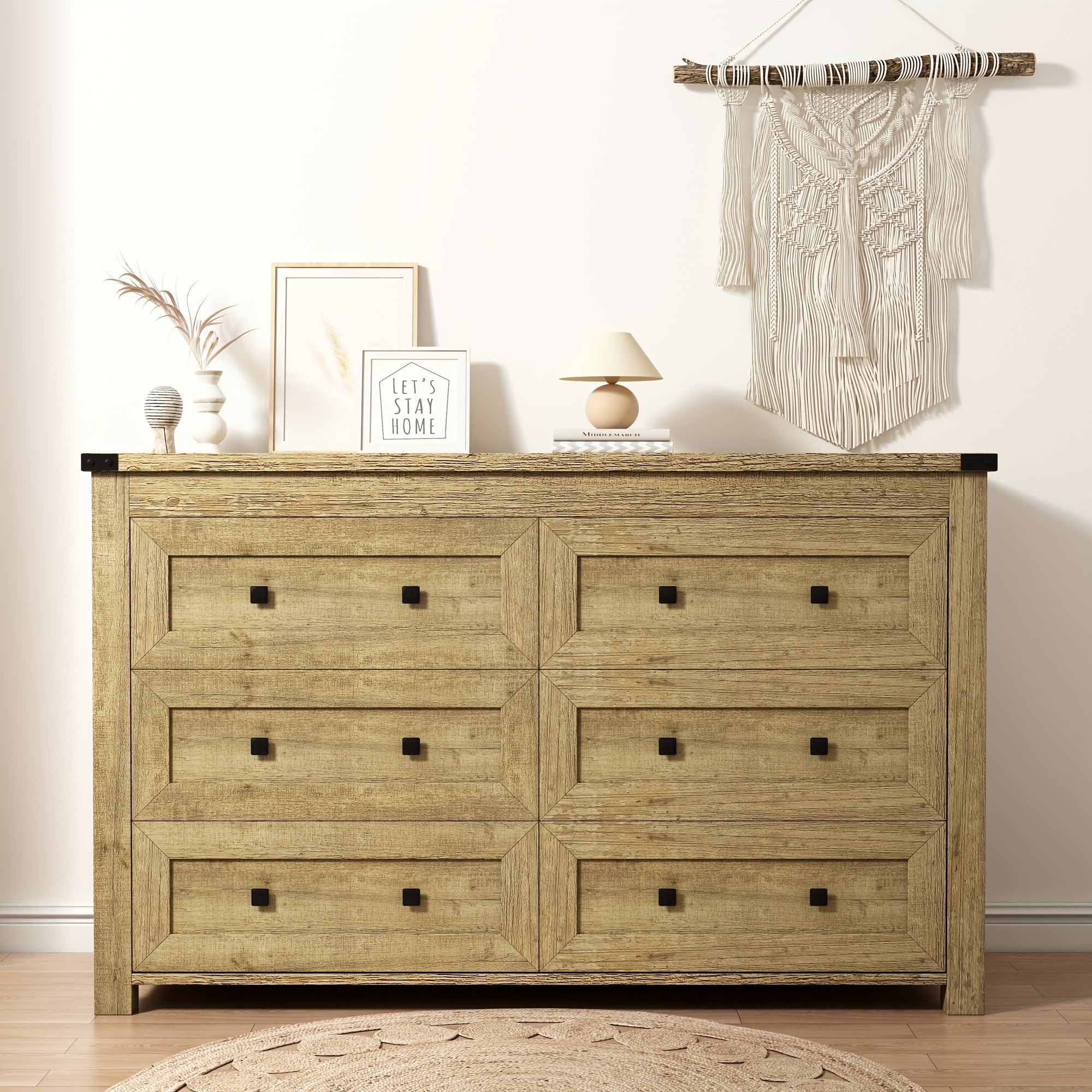 Bedroom With 6 Drawers. Modem Wide Wooden Doset Dreser Chest Storage 0roanizer For Liyno Room EhinwavHome 0fice Rom Decr Home Decor Fal DecorBedrom Dec