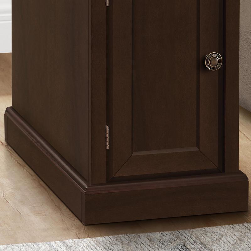 Accent Table, End, Side Table, Nightstand, Narrow, Bedroom, Lamp, Storage Drawer, Brown Veneer, Traditional-Suitable for Shopping Malls, Homes, Restaurants, And Offices.