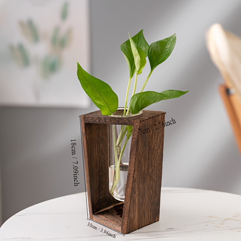 Large Wooden Plant Stand with Vase - Self-Cleaning, Versatile for Indoor/Outdoor Use - Perfect for Home & Office Decor, Includes Multiple Components